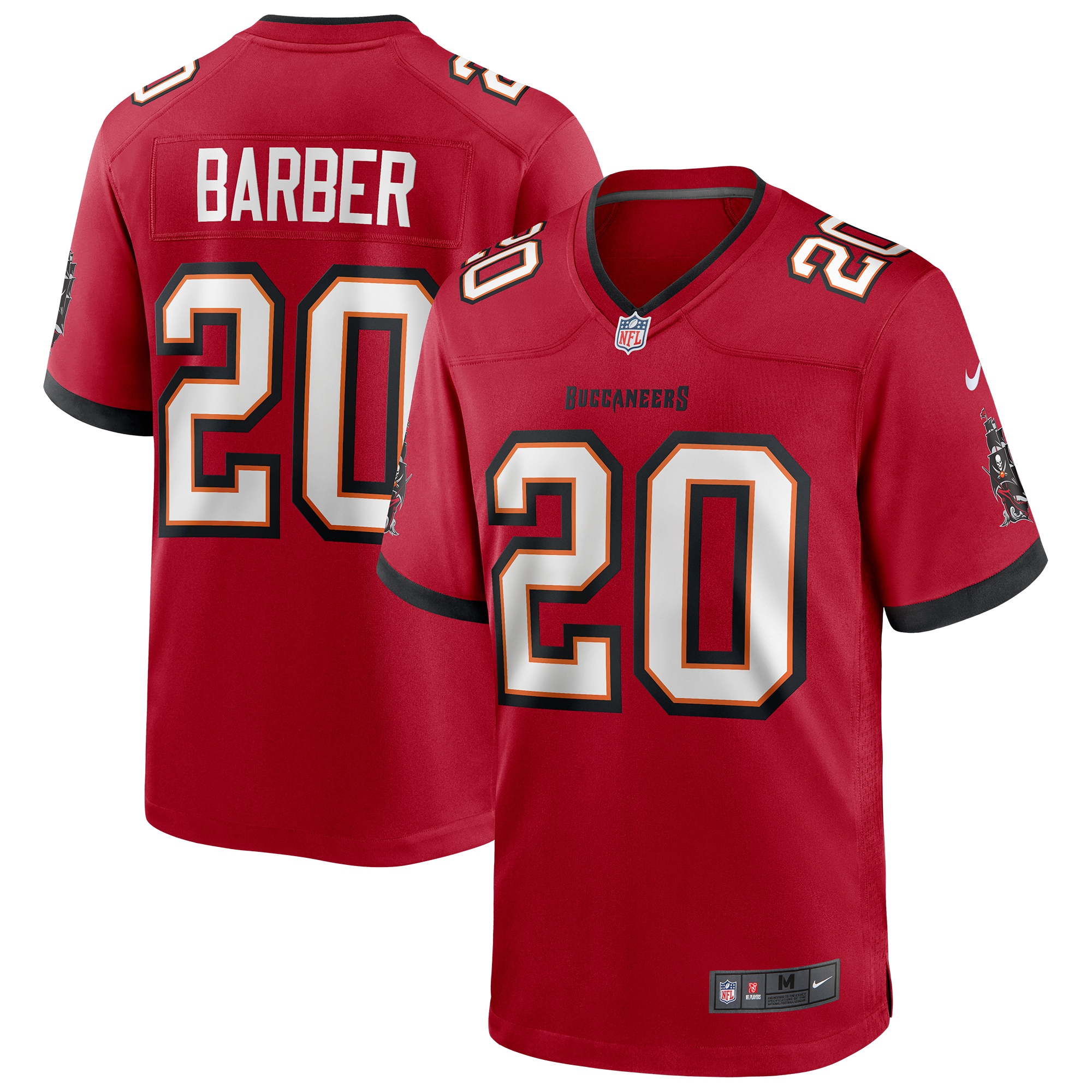 Men's Tampa Bay Buccaneers Ronde Barber Red Game Retired Player Jersey JS5535 nicesnker