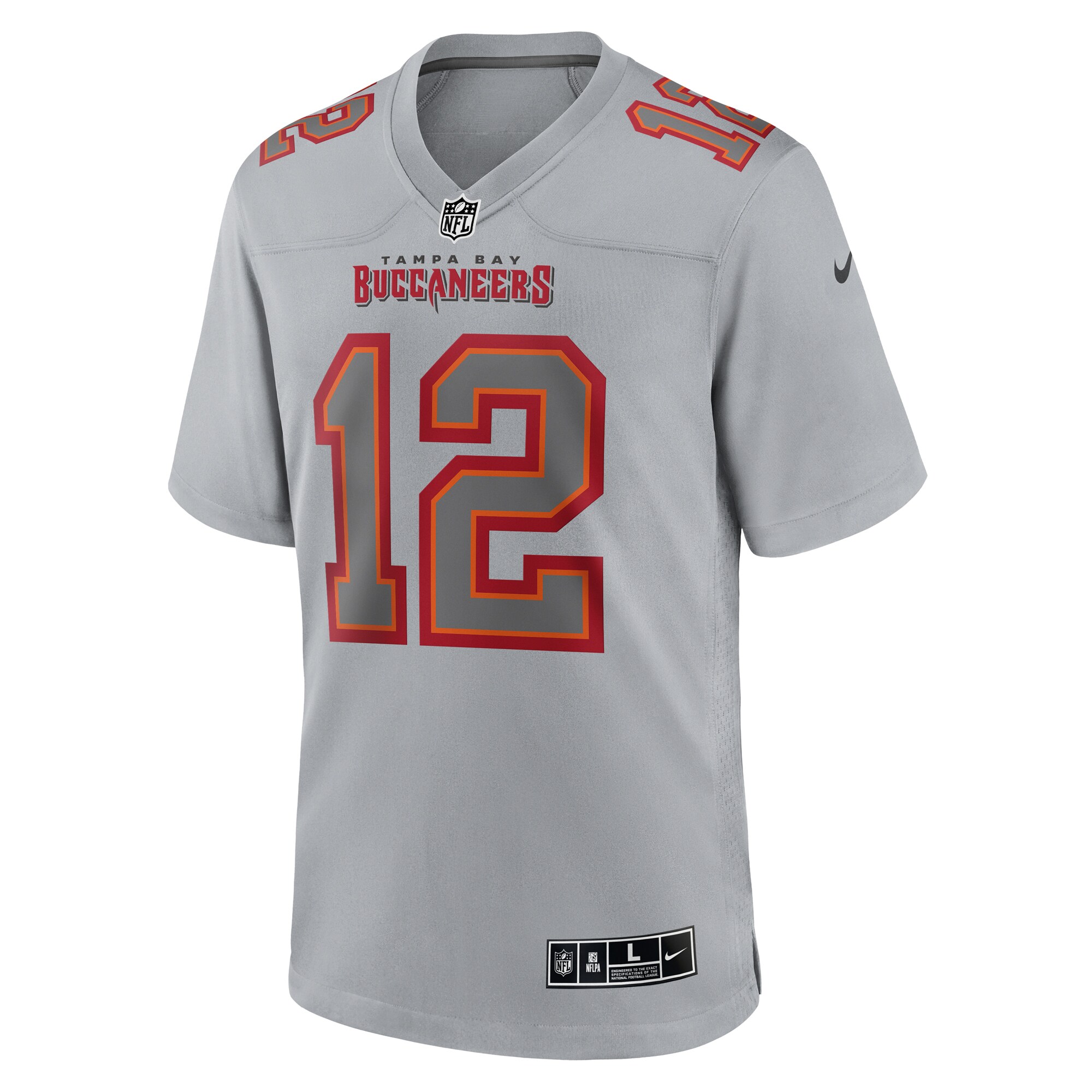 Alternative view of Men's Tampa Bay Buccaneers Tom Brady Gray Atmosphere Fashion Game Jersey JS3894 nicesnker