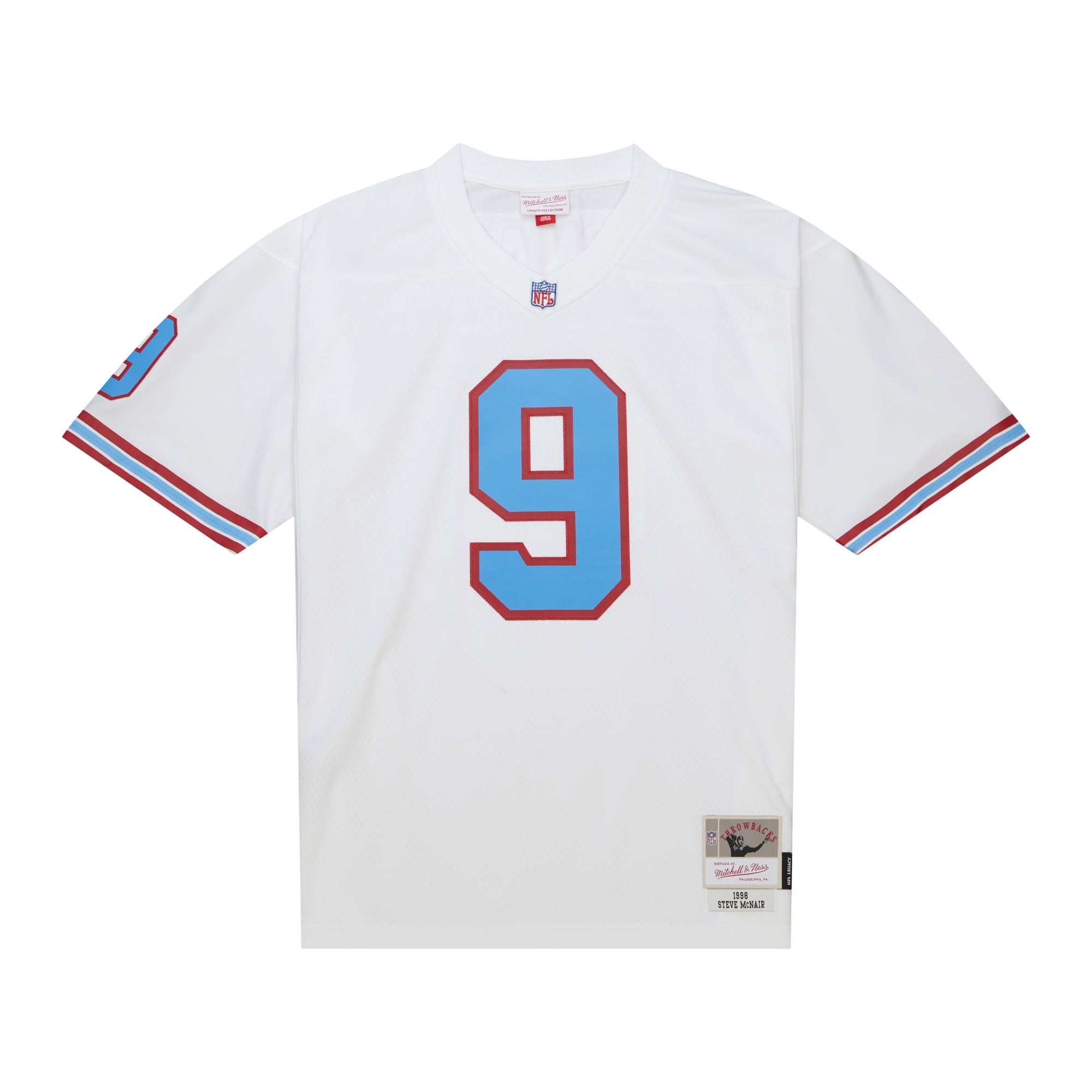 Alternative view of Men's Tennessee Oilers Steve McNair Mitchell & Ness White Legacy Jersey JS9744 nicesnker