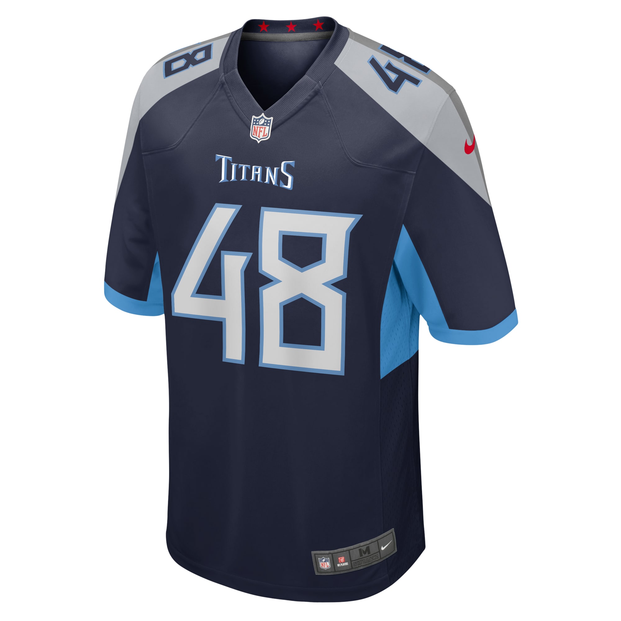 Alternative view of Men's Tennessee Titans Beau Brinkley Navy Game Jersey JS7166 nicesnker