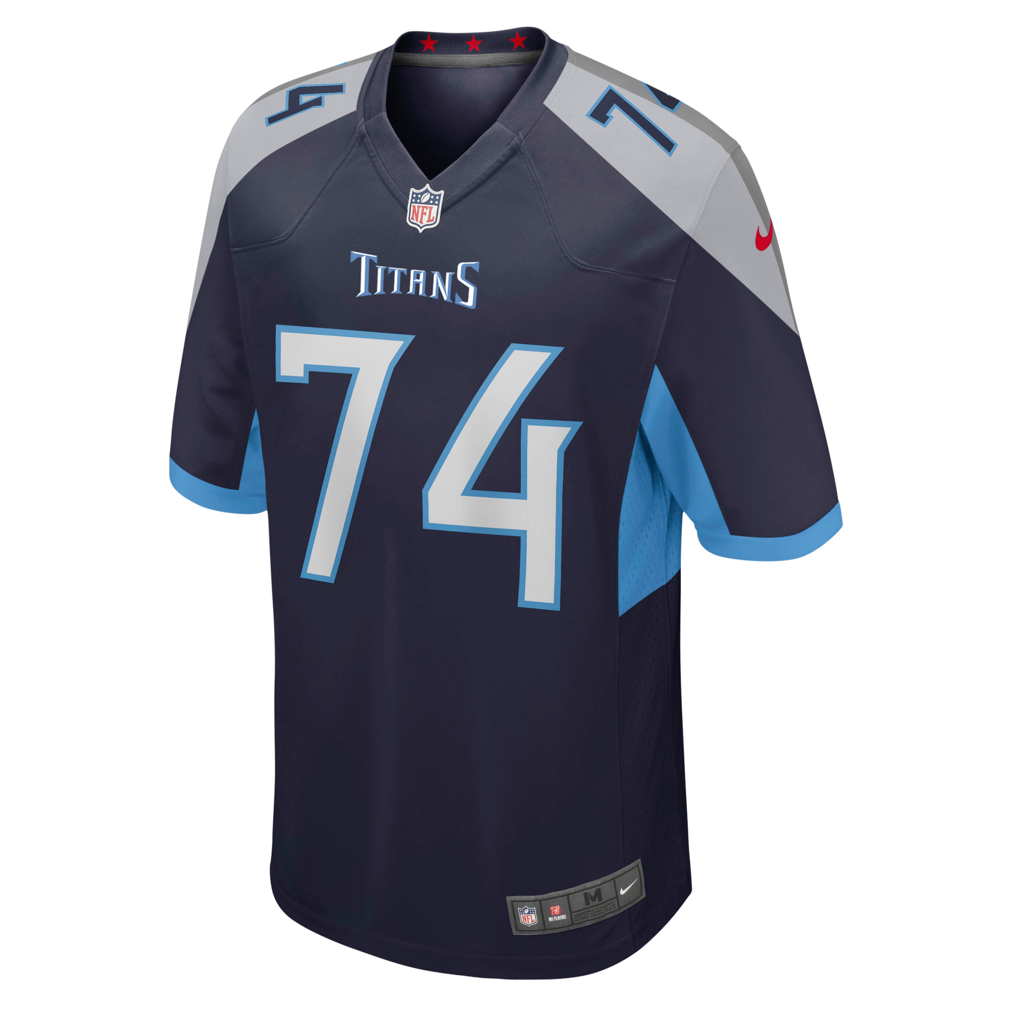 Alternative view of Men's Tennessee Titans Bruce Matthews Navy Retired Player Jersey JS3477 nicesnker