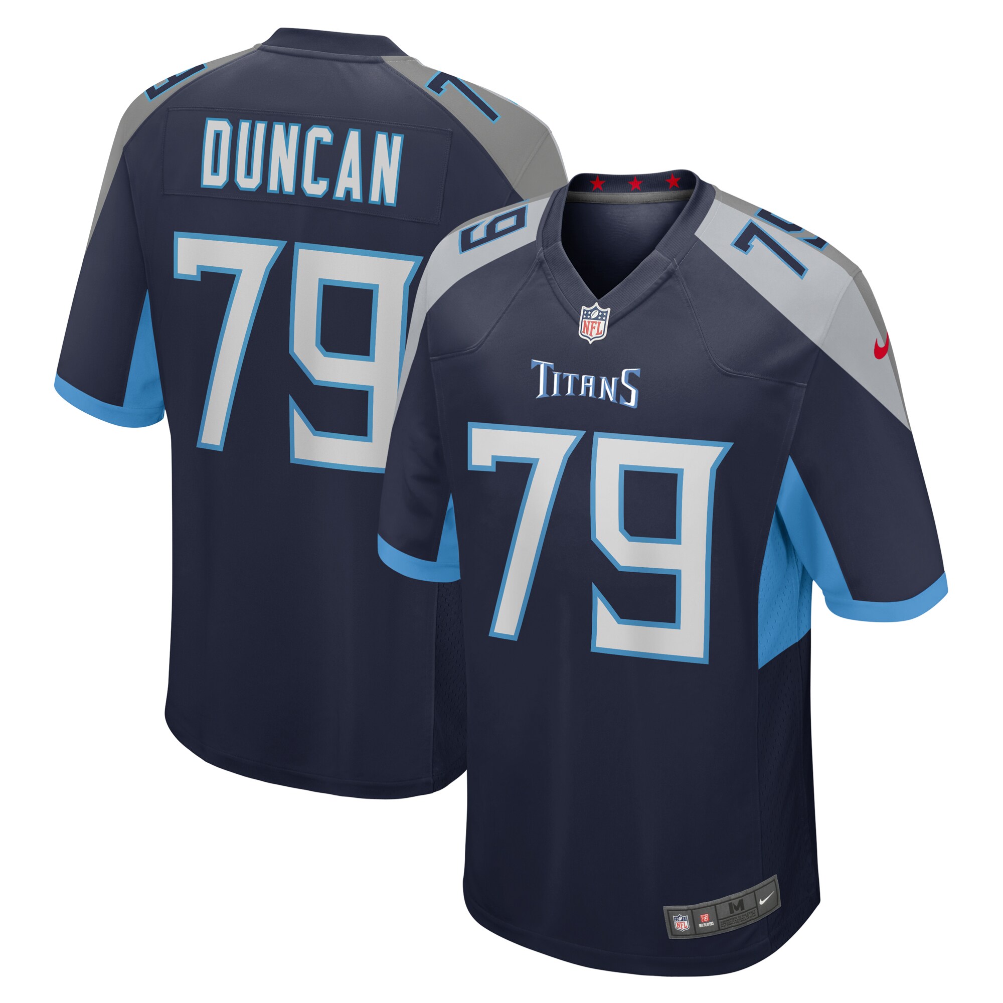 Men's Tennessee Titans Jaelyn Duncan Navy Team Game Jersey JS9749 nicesnker