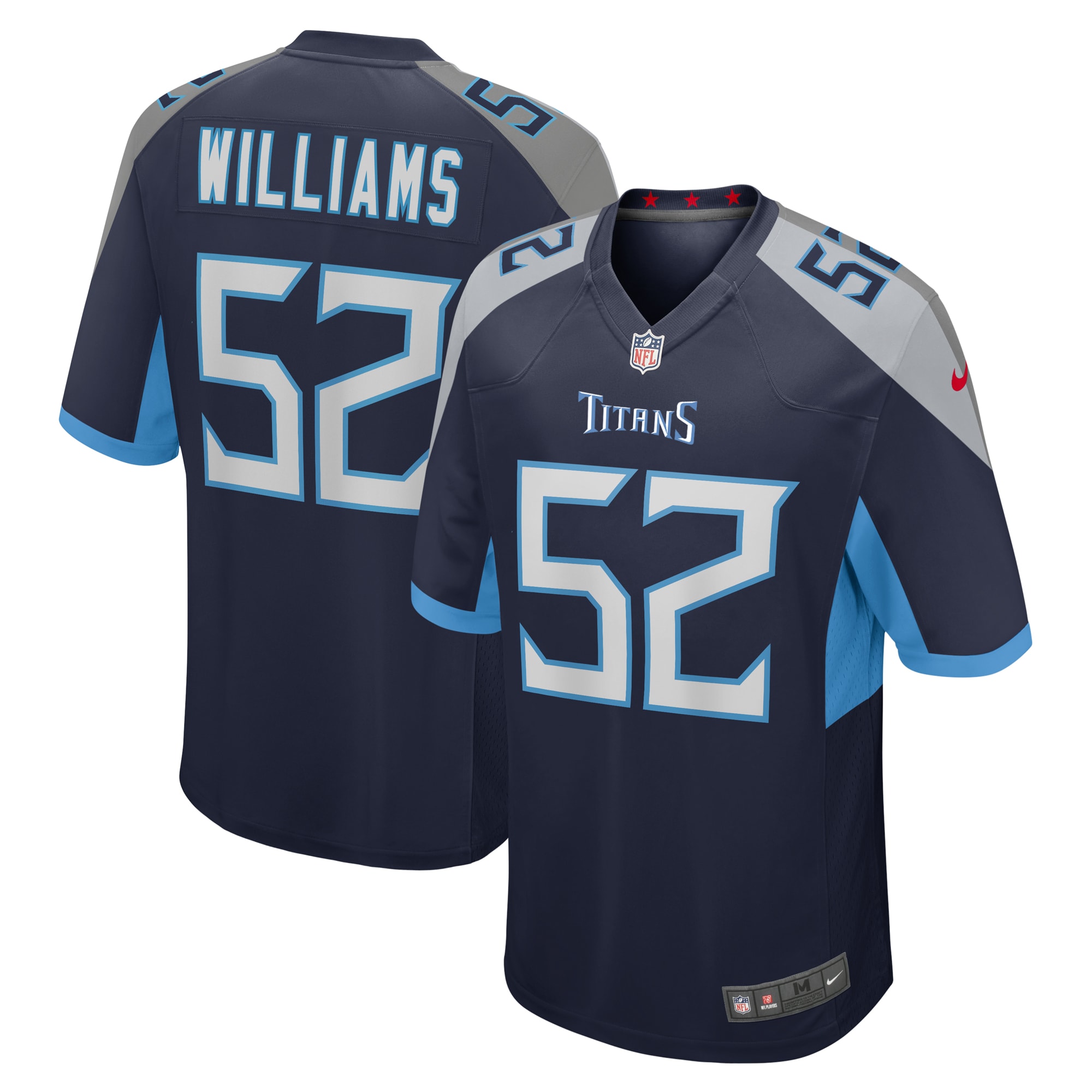 Men's Tennessee Titans James Williams Navy Game Jersey JS4480 nicesnker