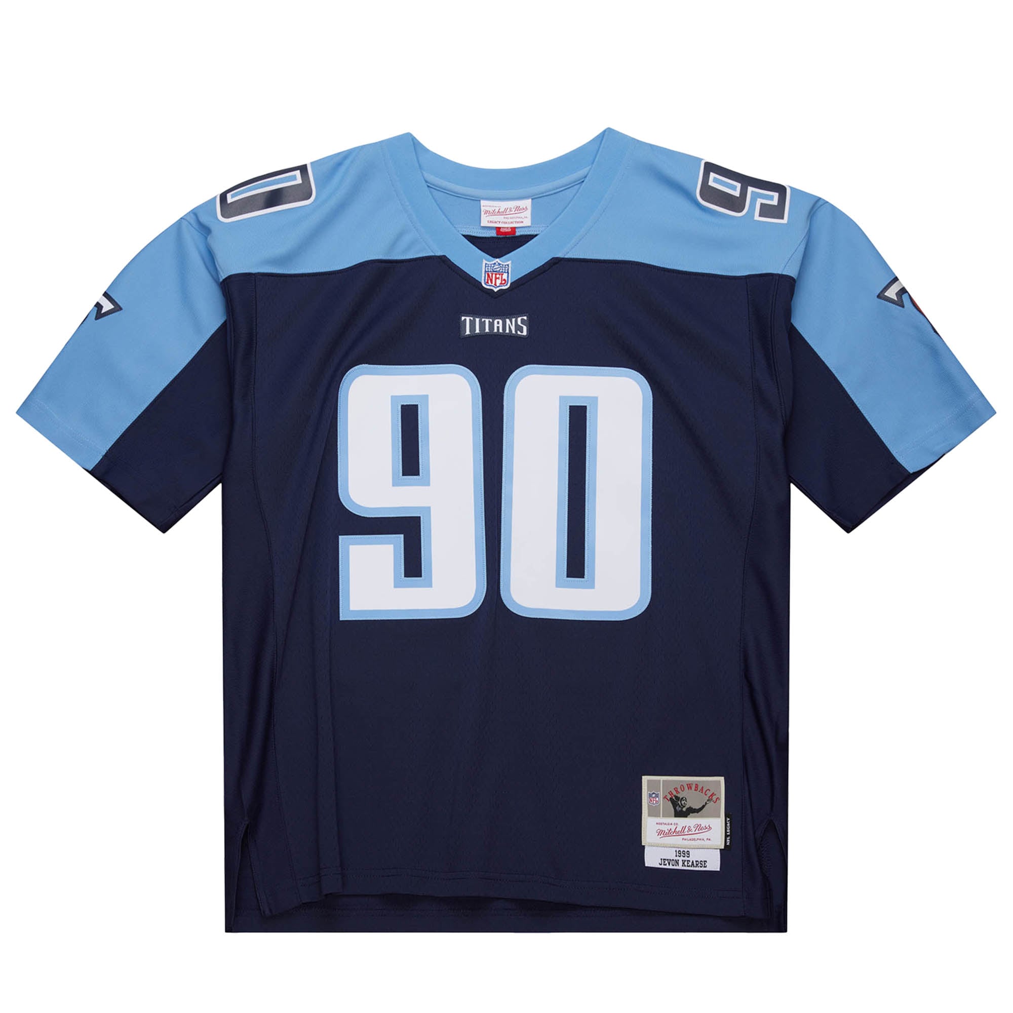 Alternative view of Men's Tennessee Titans Jevon Kearse Mitchell & Ness Navy 1999 Legacy Jersey JS1944 nicesnker