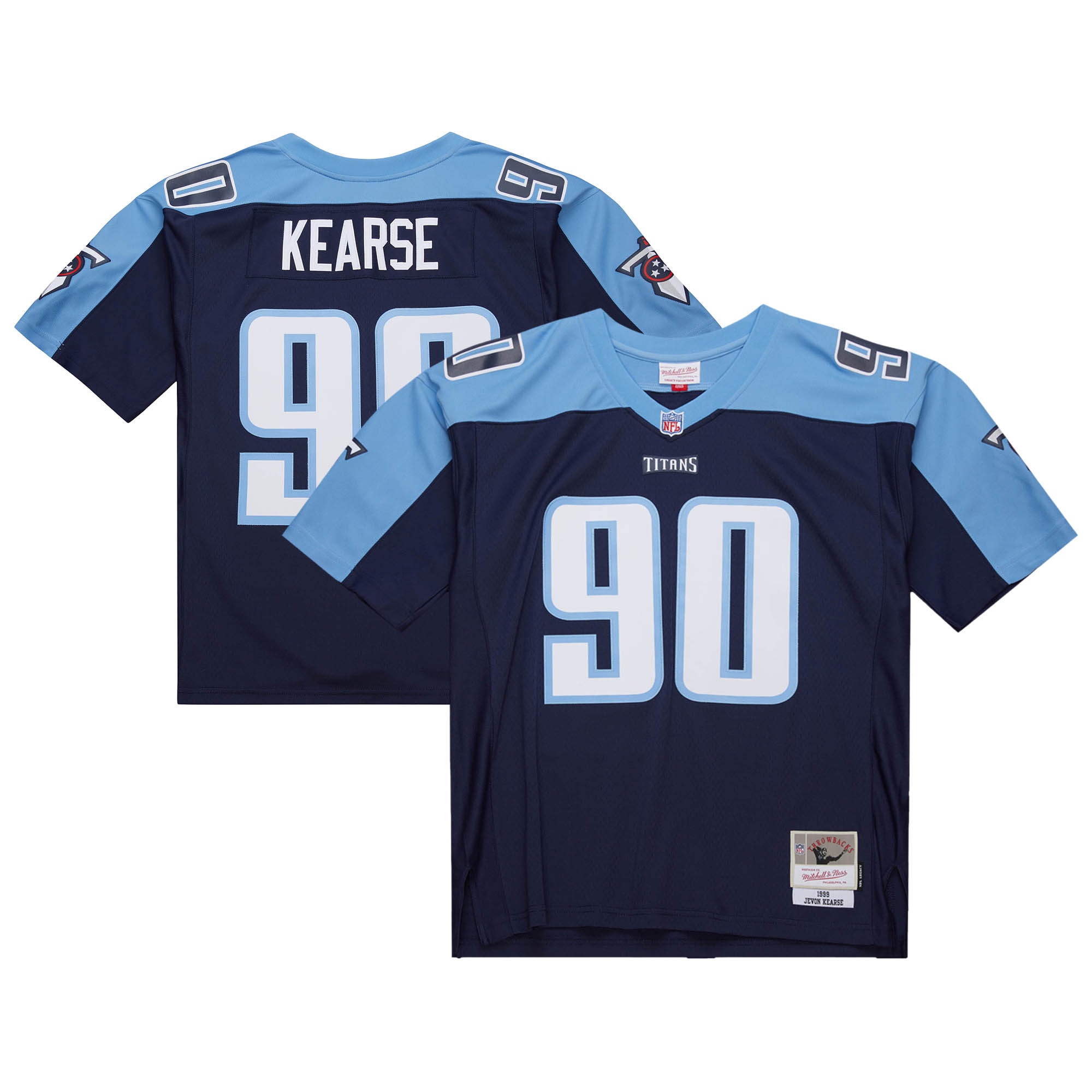 Men's Tennessee Titans Jevon Kearse Mitchell & Ness Navy 1999 Legacy Jersey JS1944 nicesnker