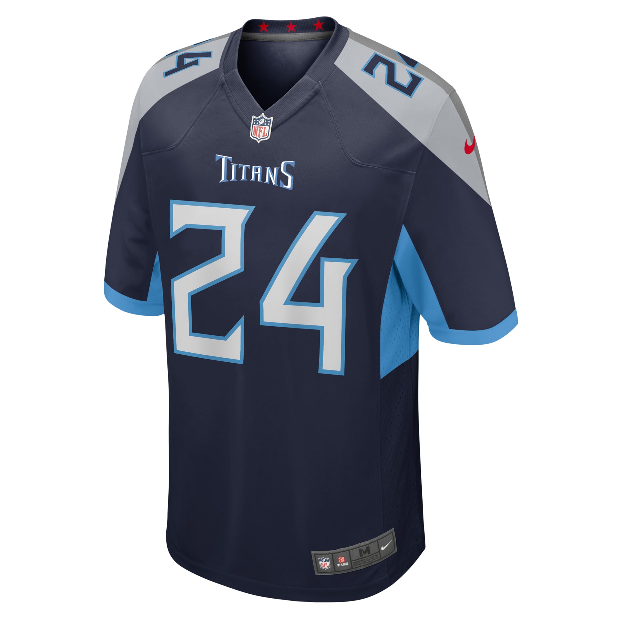 Alternative view of Men's Tennessee Titans Julius Wood Navy Game Jersey JS3955 nicesnker