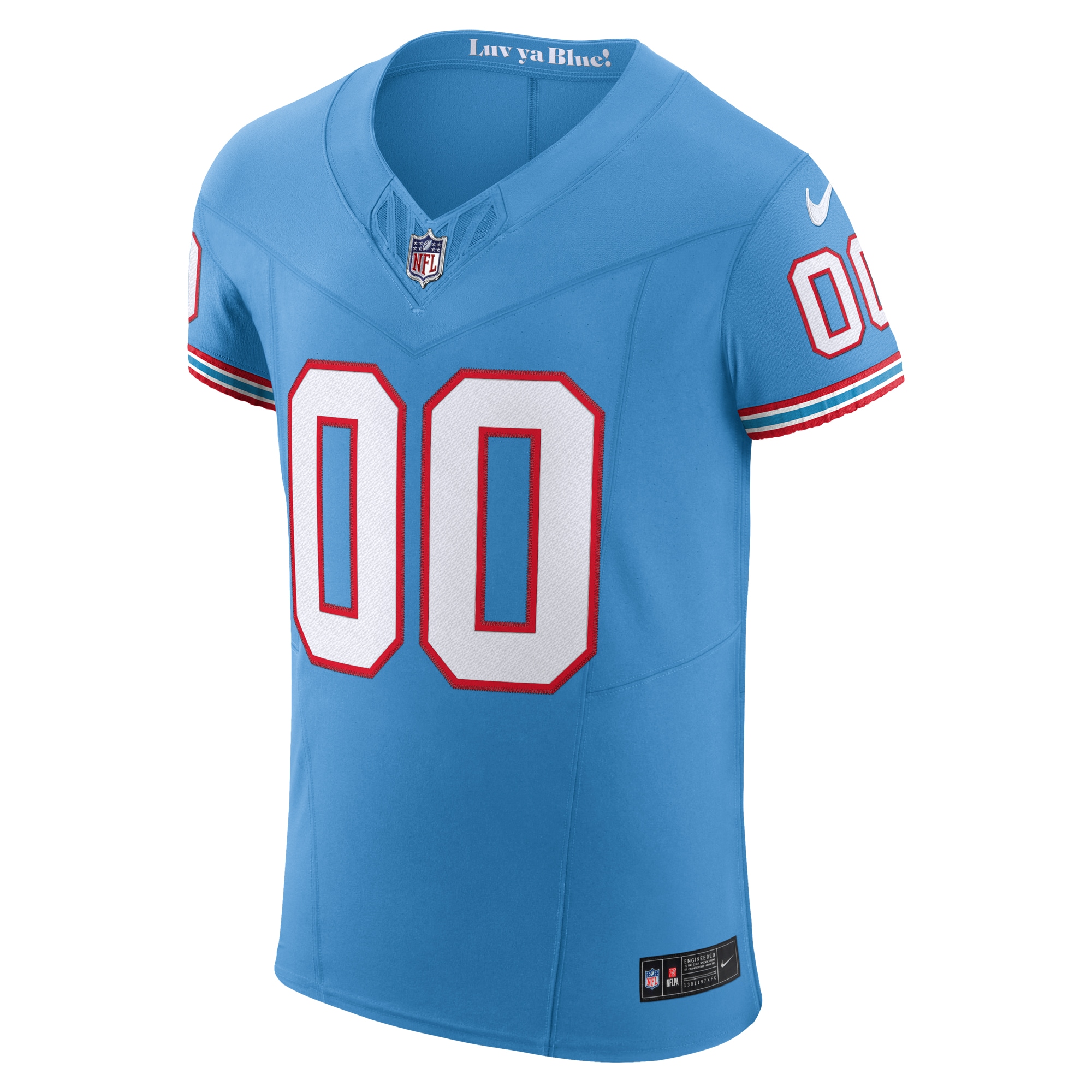 Alternative view of Men's Tennessee Titans Light Blue Vapor F.U.S.E. Elite Custom Jersey JS8524 nicesnker