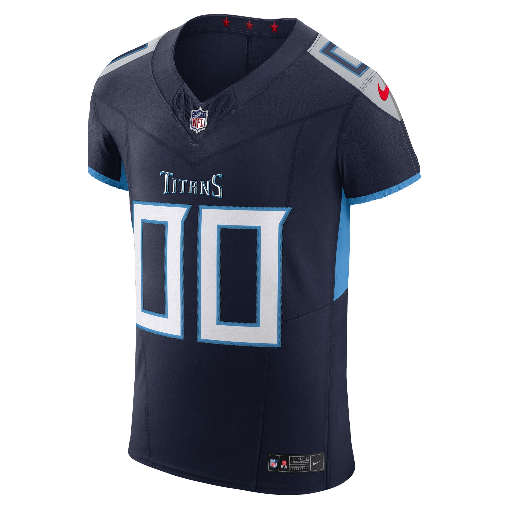 Alternative view of Men's Tennessee Titans Navy Vapor F.U.S.E. Elite Custom Jersey JS7512 nicesnker