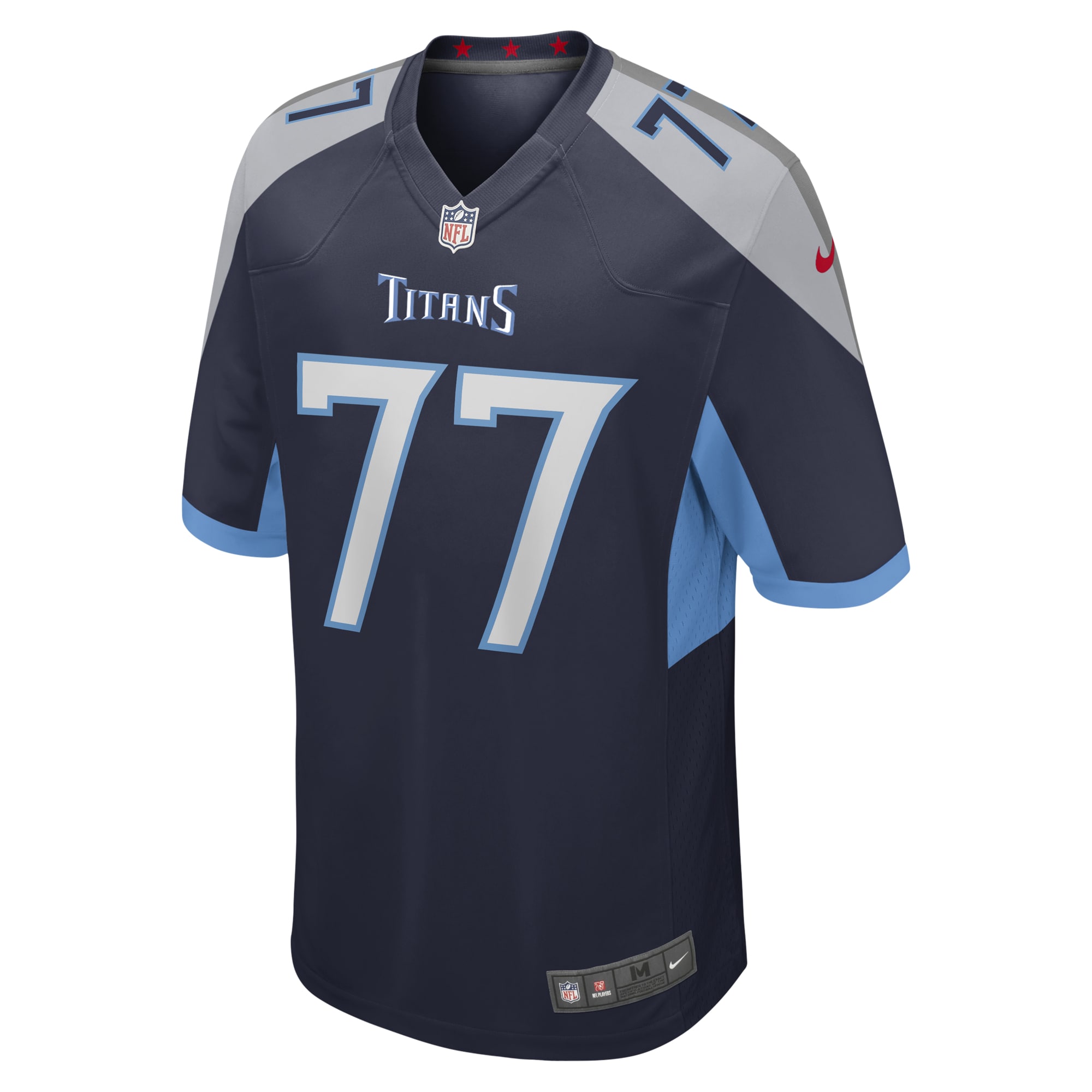 Alternative view of Men's Tennessee Titans Peter Skoronski Navy Game Jersey JS6642 nicesnker