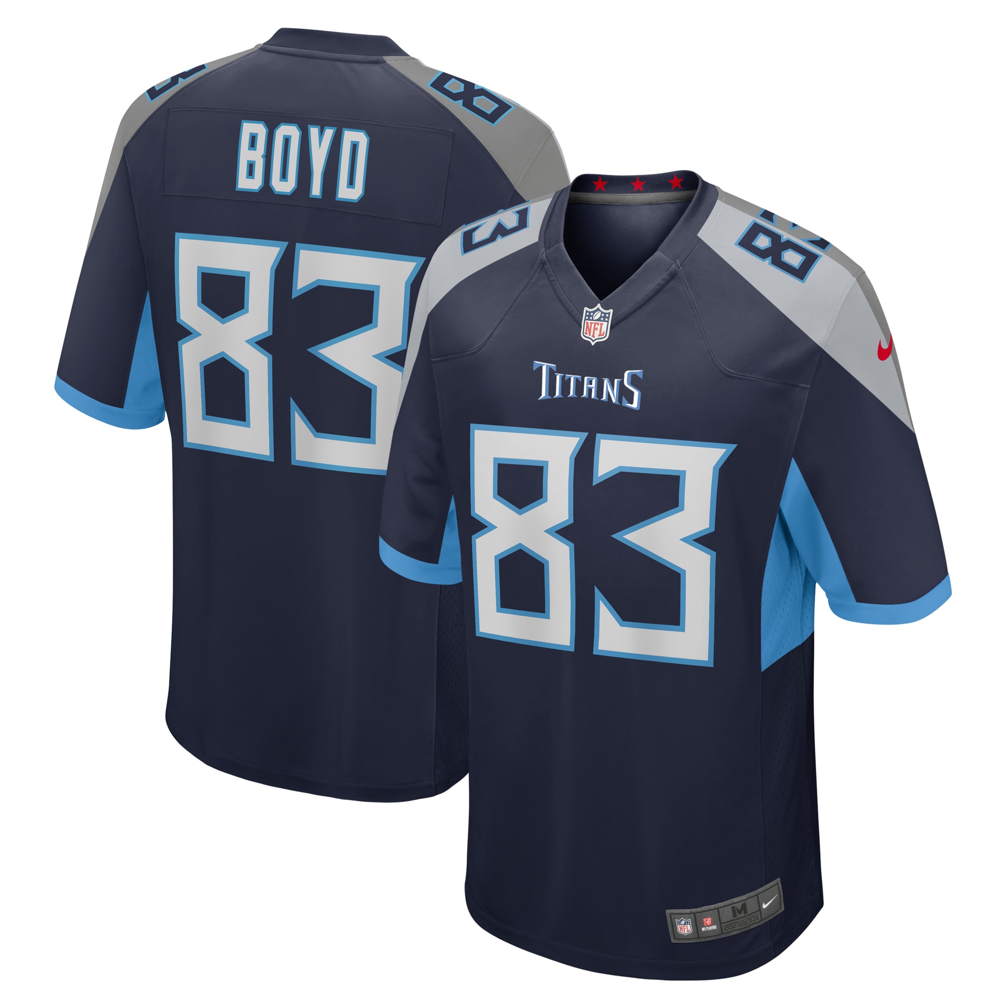 Men's Tennessee Titans Tyler Boyd Navy Game Jersey JS3634 nicesnker