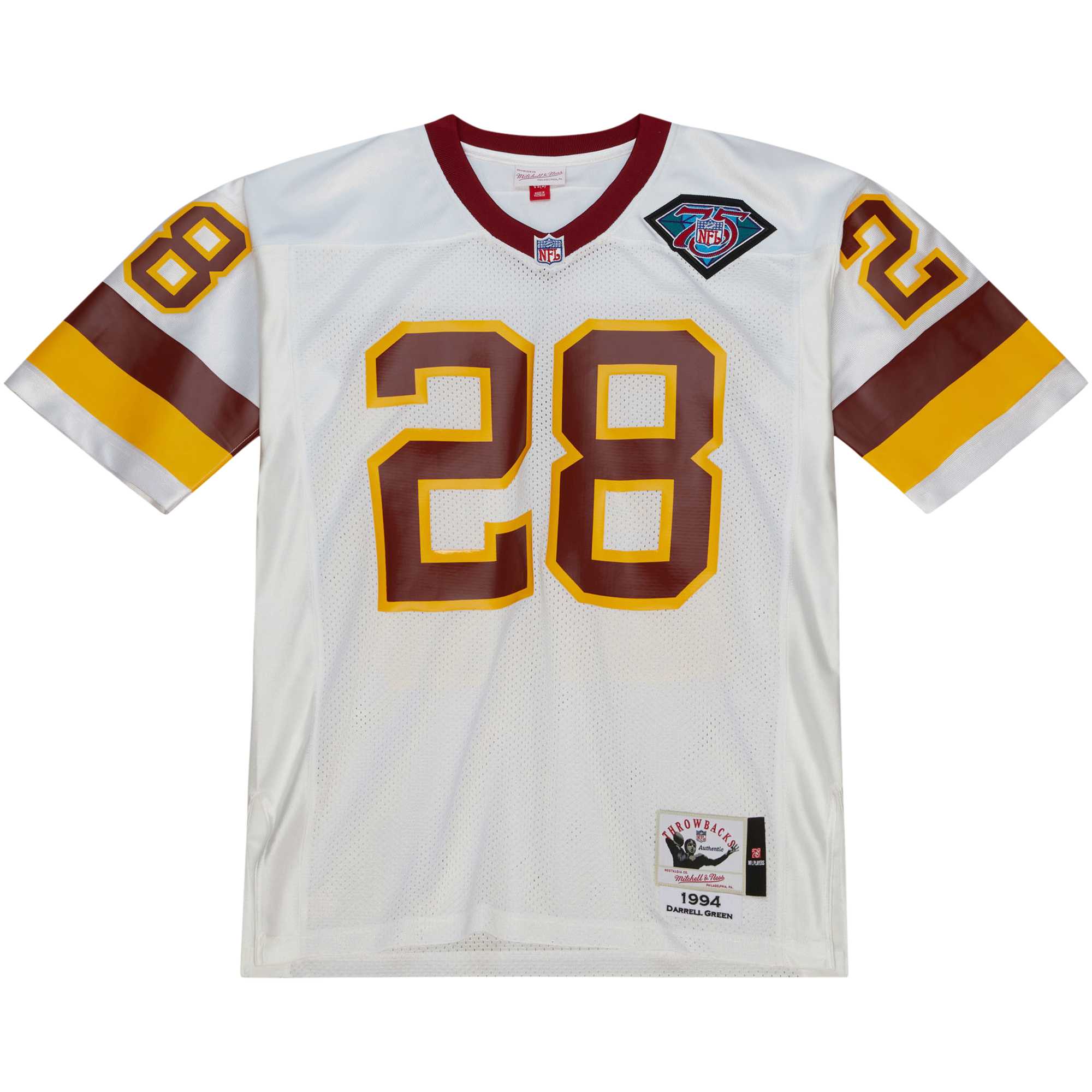 Alternative view of Men's Washington Commanders 1994 Darrell Green Mitchell & Ness White Throwback Retired Player Jersey JS5210 nicesnker