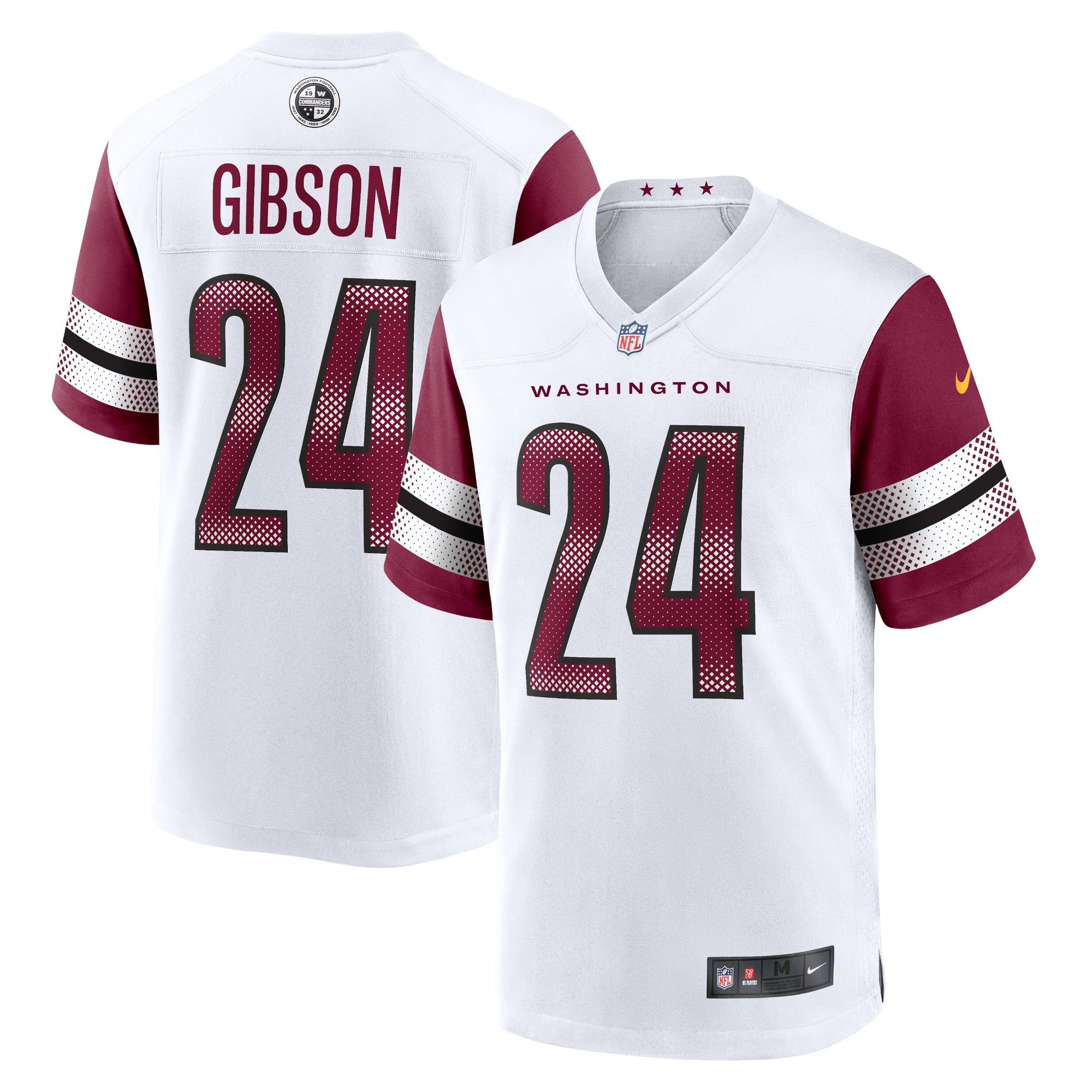Men's Washington Commanders Antonio Gibson White Game Jersey JS7740 nicesnker