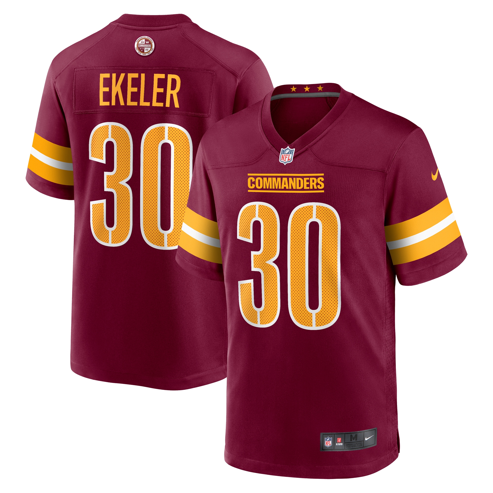 Men's Washington Commanders Austin Ekeler Burgundy Game Player Jersey JS8589 nicesnker