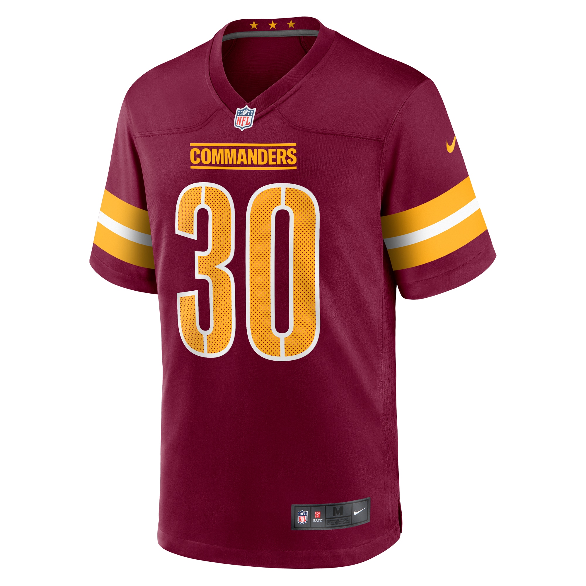 Alternative view of Men's Washington Commanders Austin Ekeler Burgundy Game Player Jersey JS8589 nicesnker