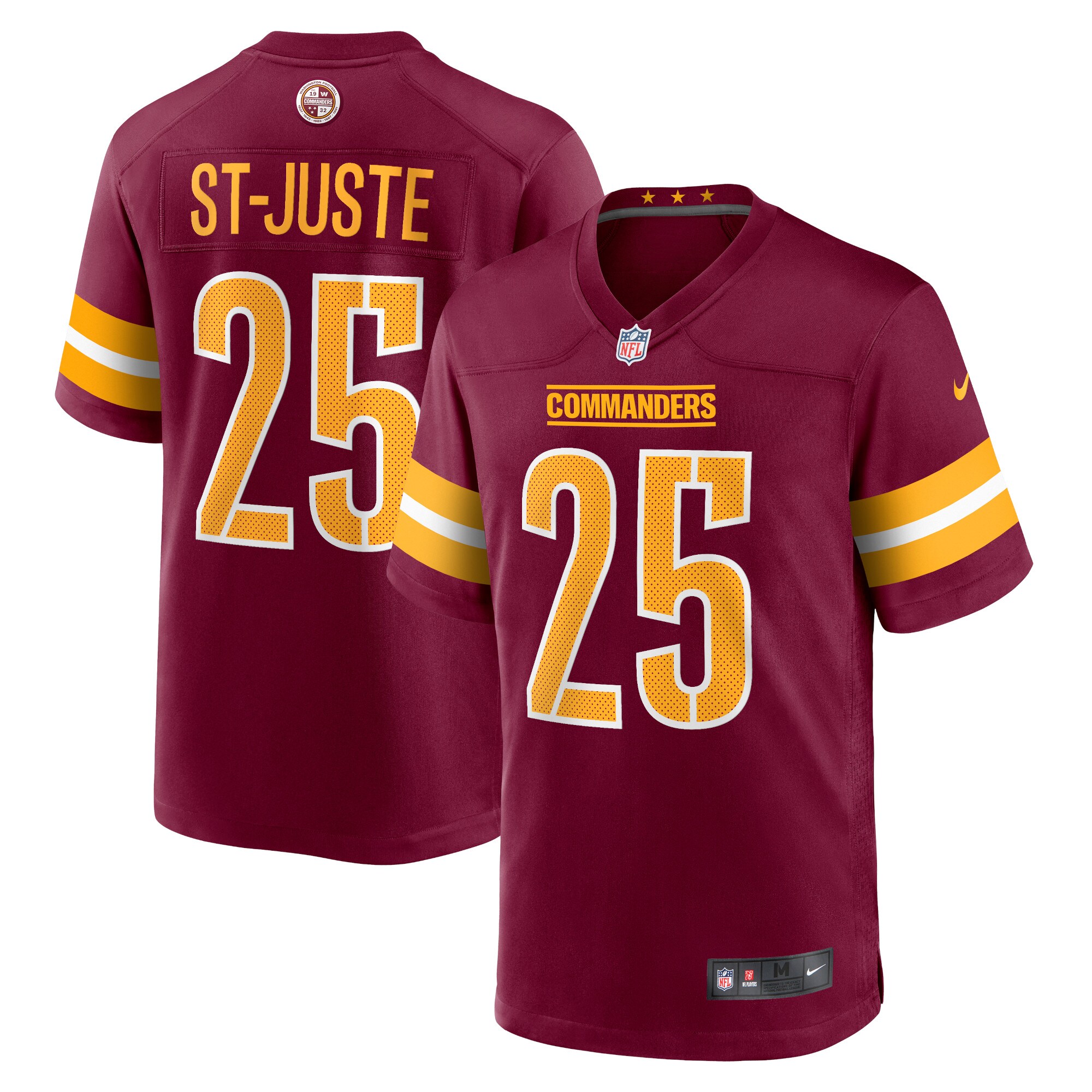 Men's Washington Commanders Benjamin St-Juste Burgundy Player Game Jersey JS4315 nicesnker