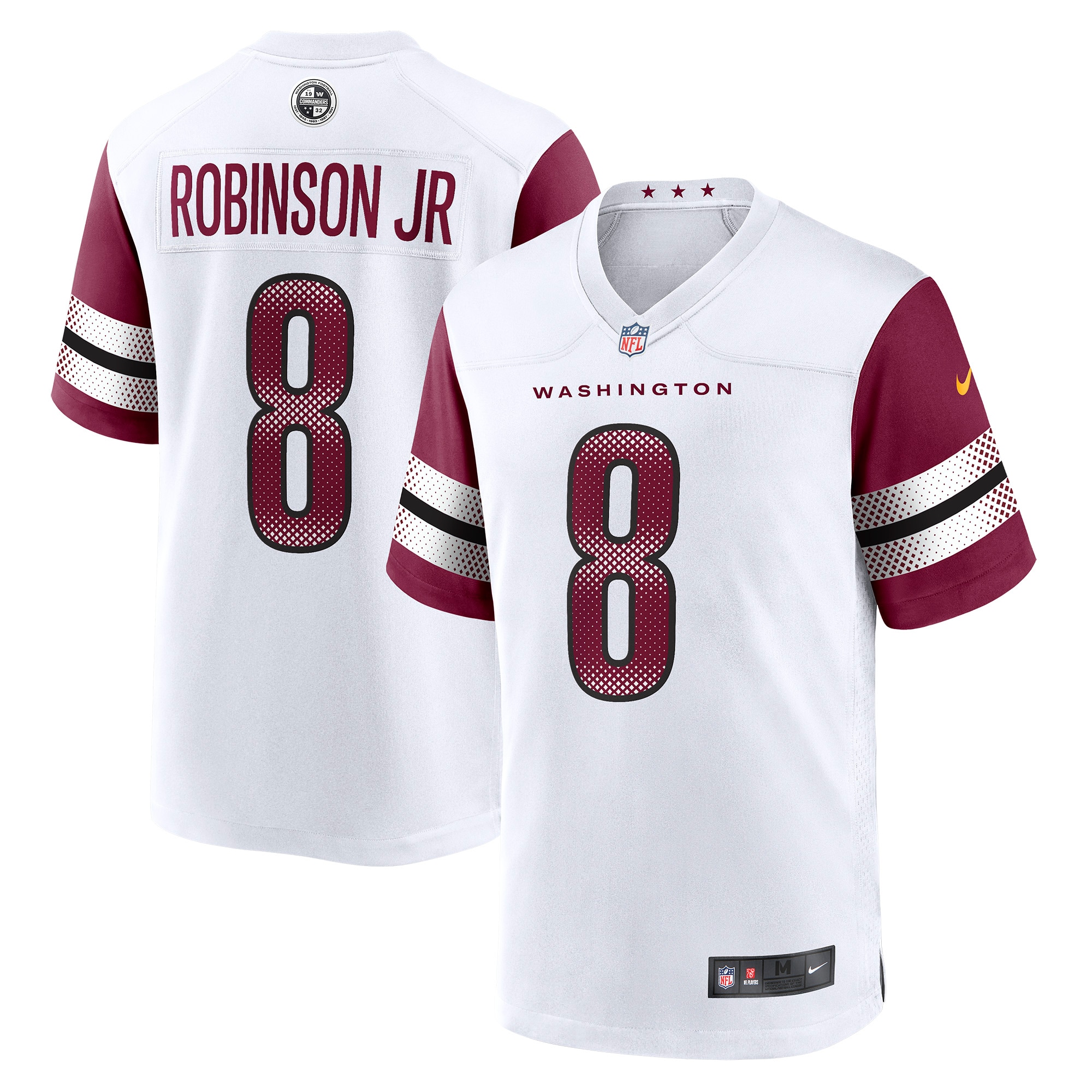 Men's Washington Commanders Brian Robinson Jr. White Away Game Player Jersey JS1324 nicesnker
