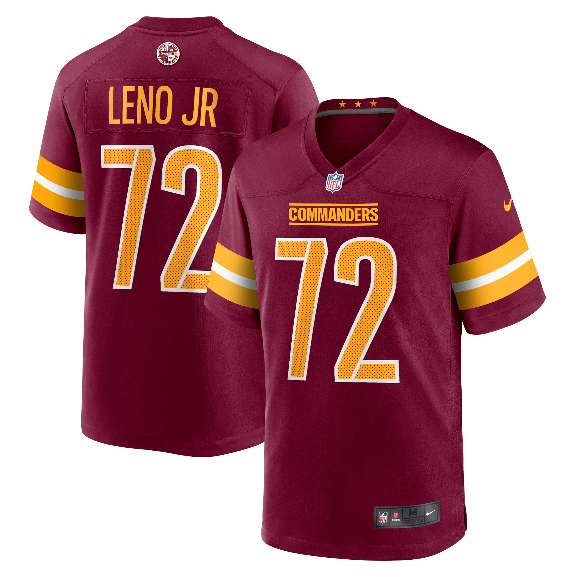 Men's Washington Commanders Charles Leno Jr. Burgundy Home Game Player Jersey JS9440 nicesnker