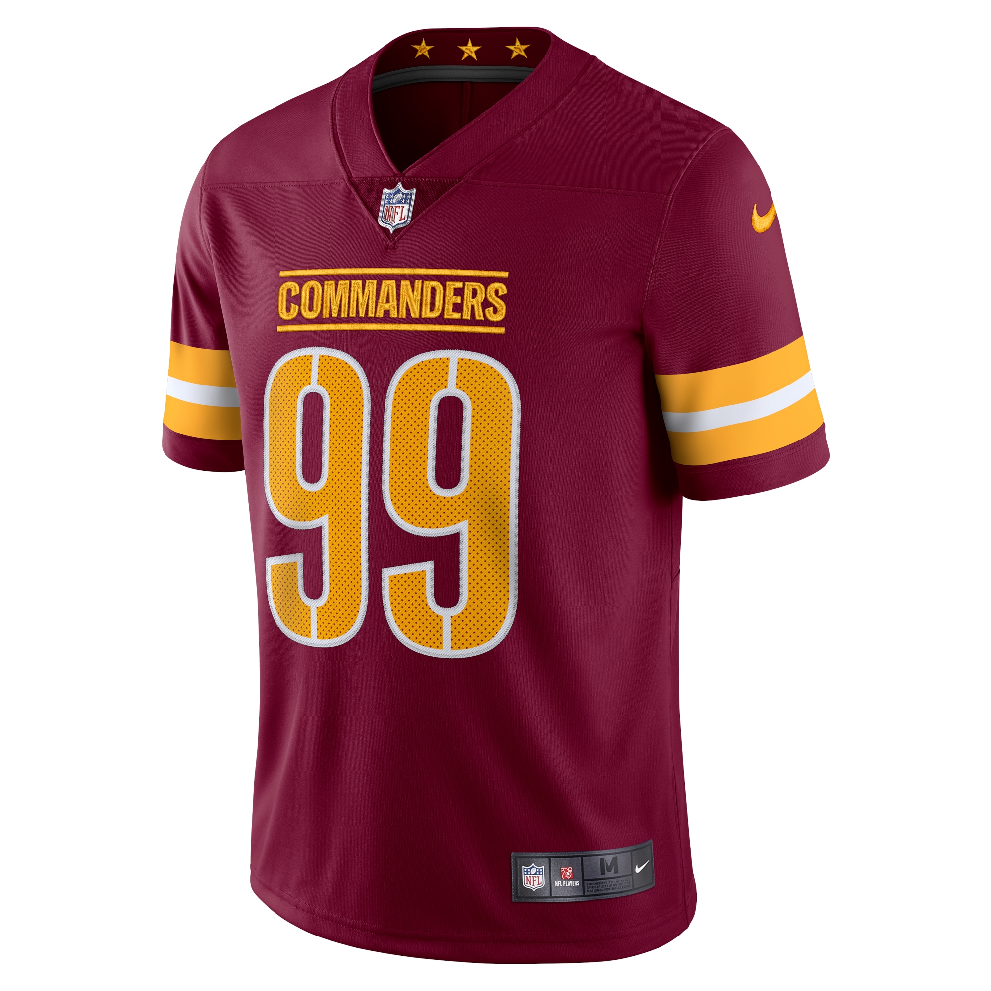 Alternative view of Men's Washington Commanders Chase Young Burgundy Vapor Limited Jersey JS8534 nicesnker