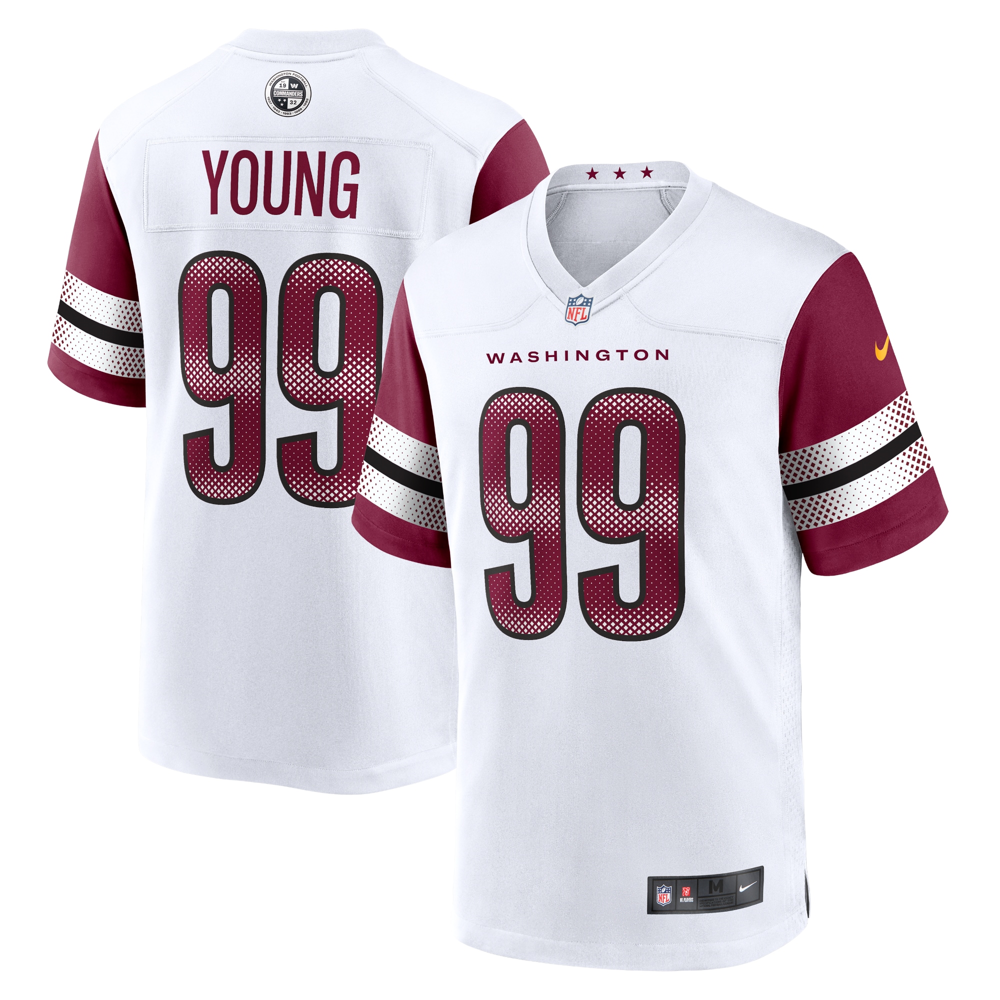 Men's Washington Commanders Chase Young White Game Jersey JS4996 nicesnker
