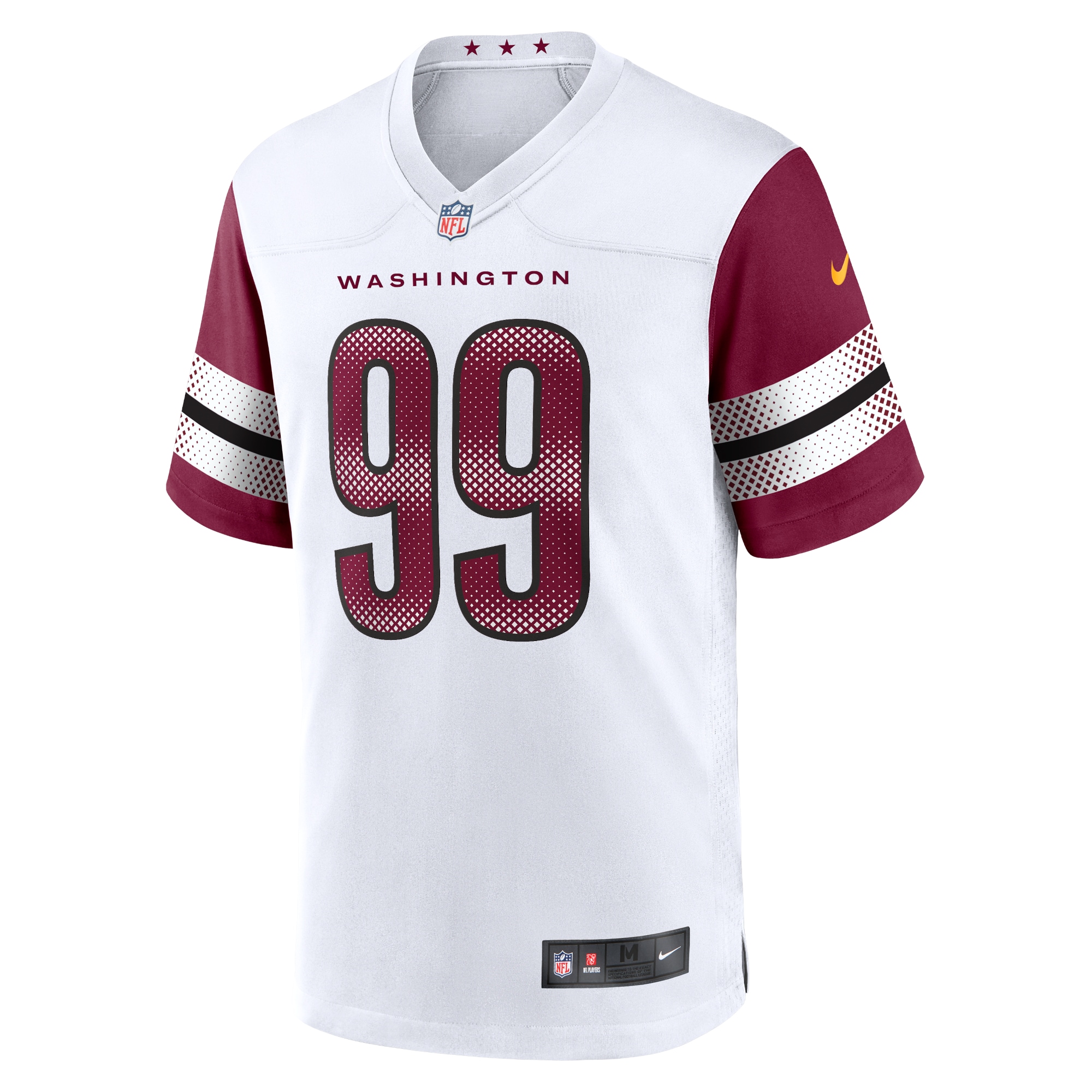 Alternative view of Men's Washington Commanders Chase Young White Game Jersey JS4996 nicesnker
