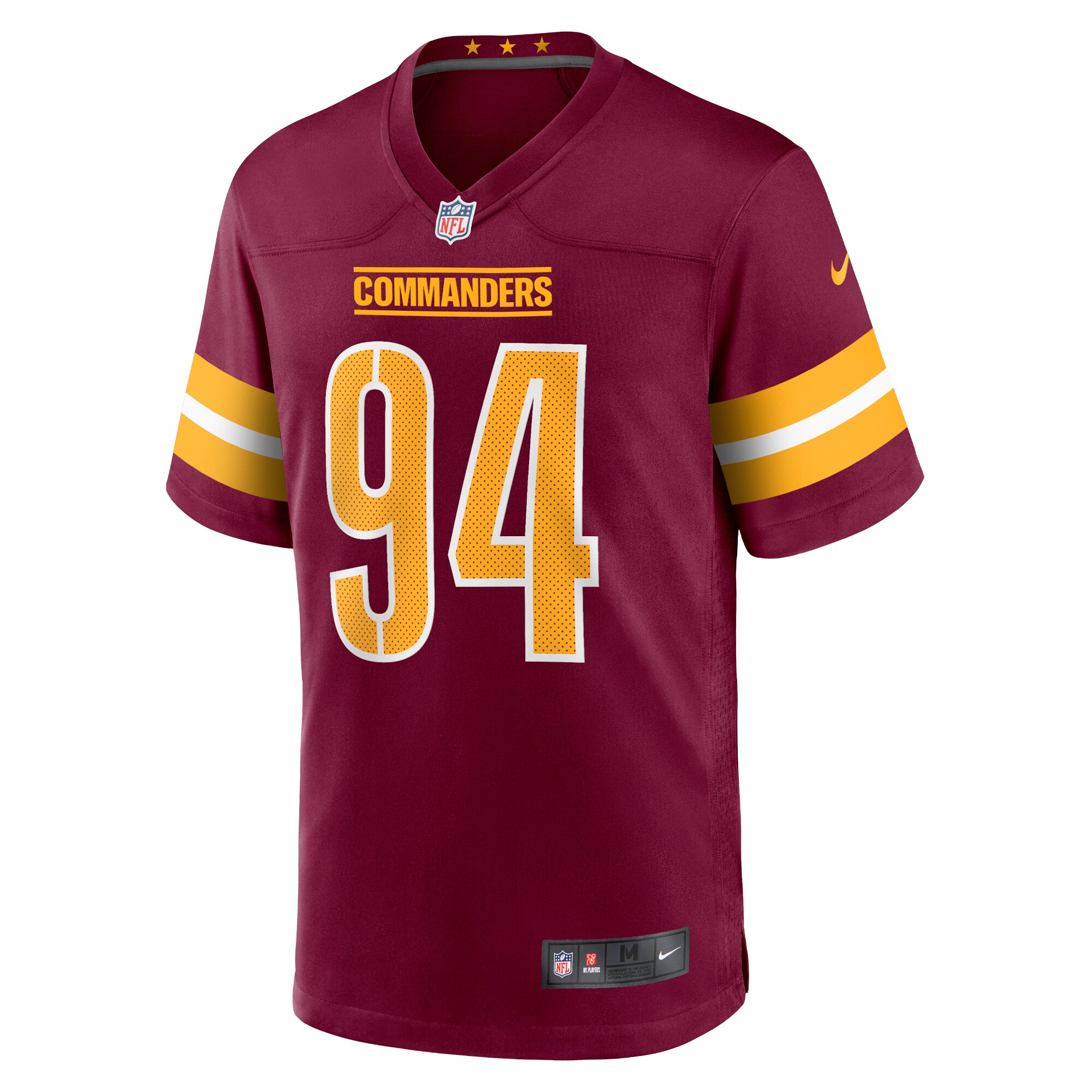 Alternative view of Men's Washington Commanders Da'Ron Payne Burgundy Game Jersey JS4870 nicesnker
