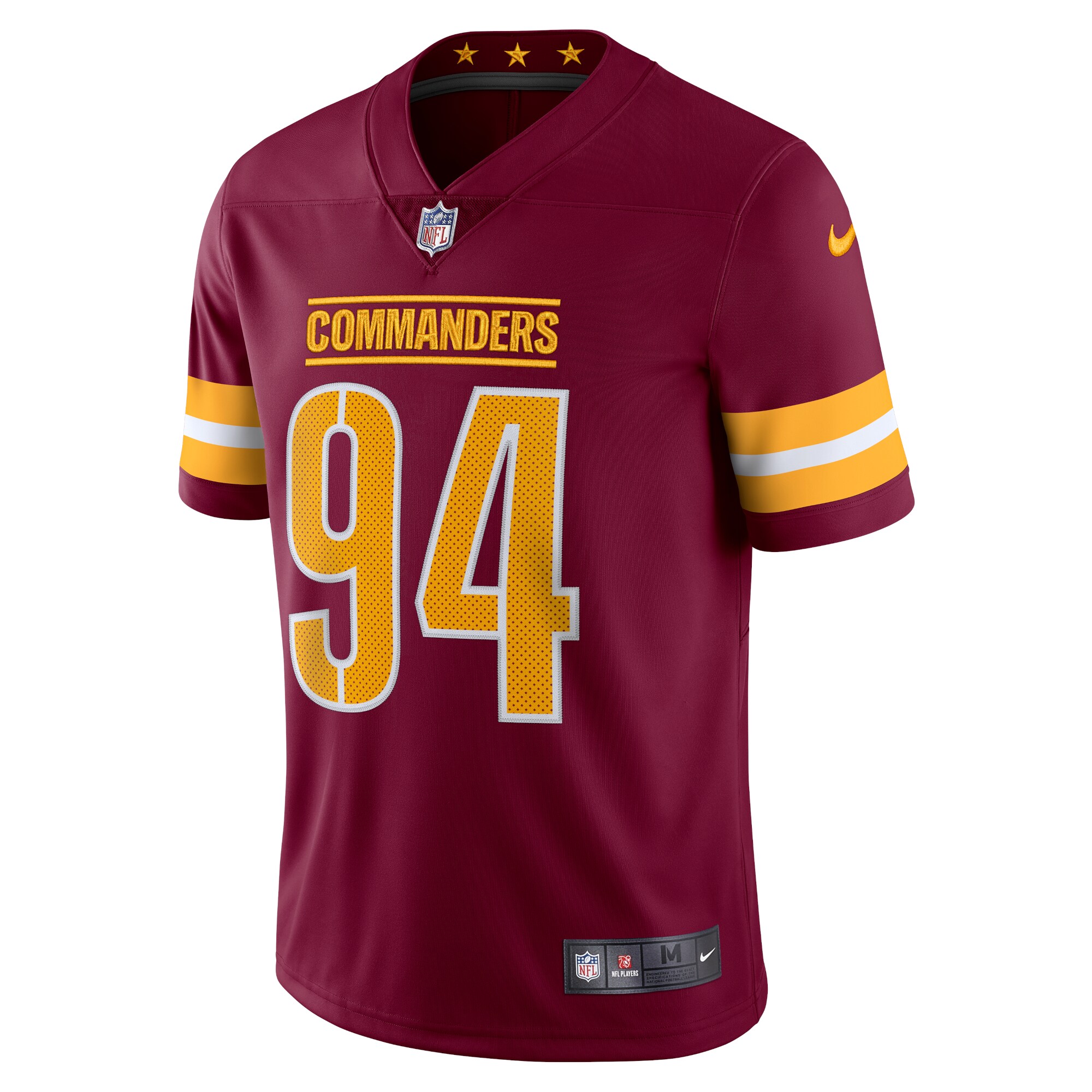 Alternative view of Men's Washington Commanders Da'Ron Payne Burgundy Vapor Limited Jersey JS3137 nicesnker