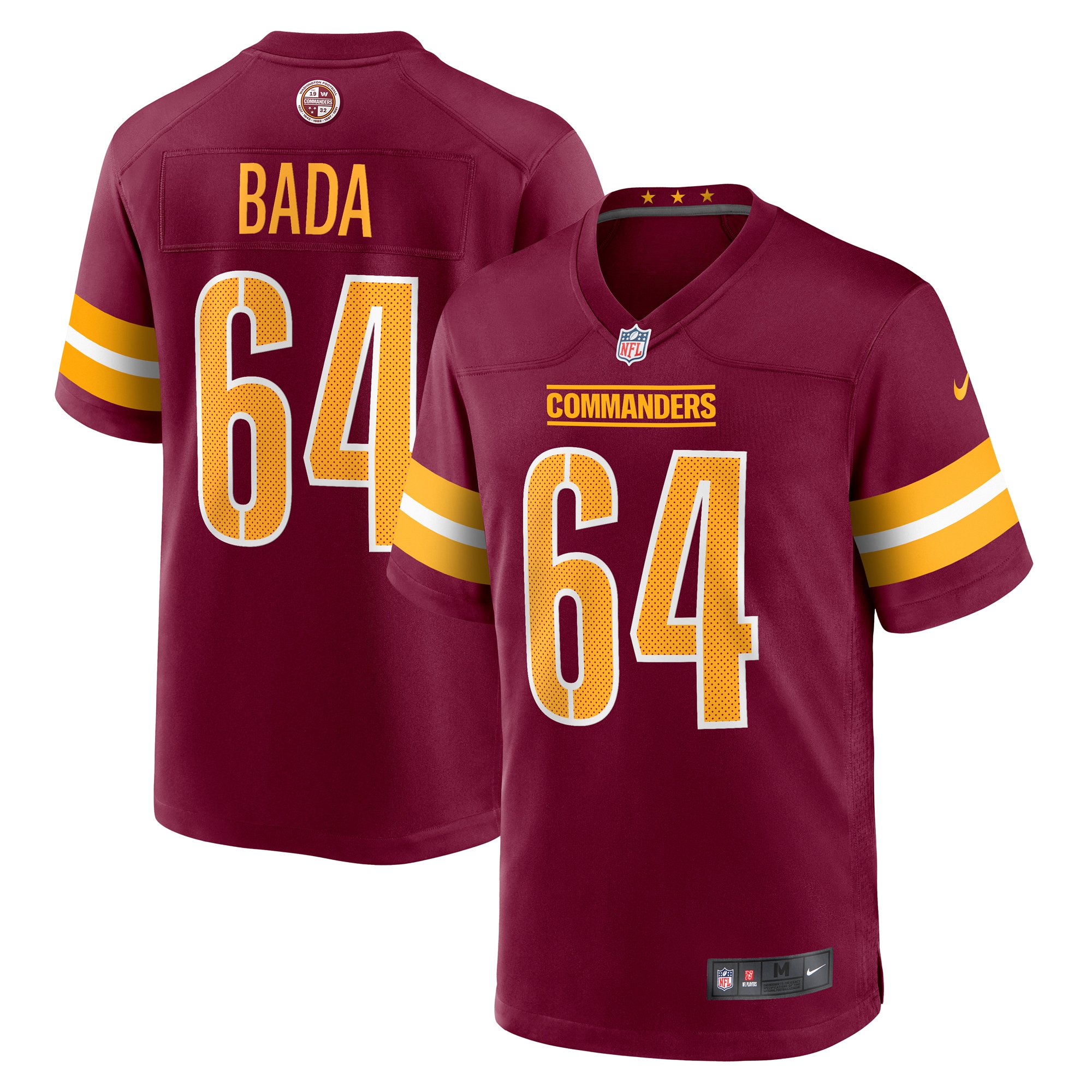 Men's Washington Commanders David Bada Burgundy Game Jersey JS1253 nicesnker