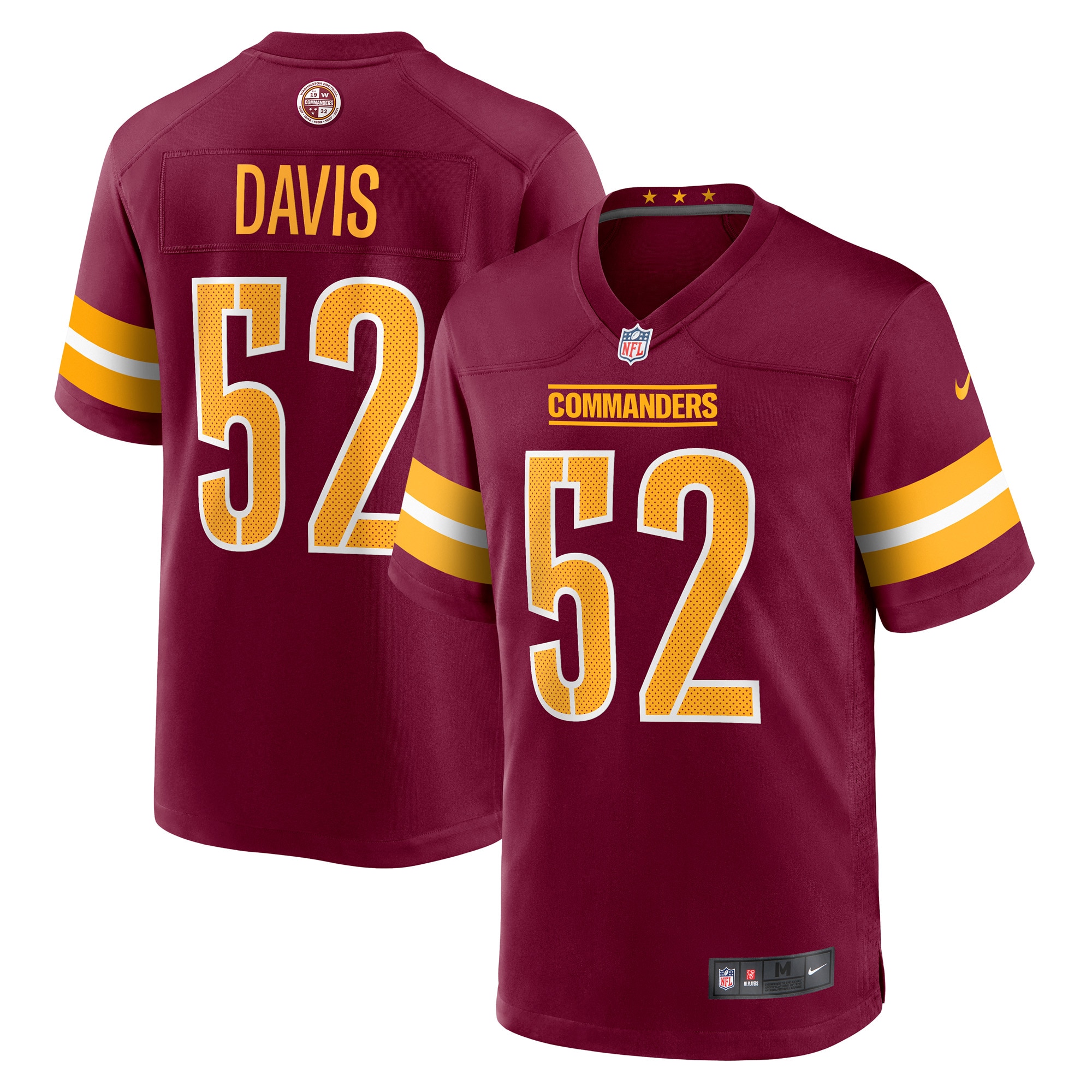Men's Washington Commanders Jamin Davis Burgundy Player Game Jersey JS9896 nicesnker