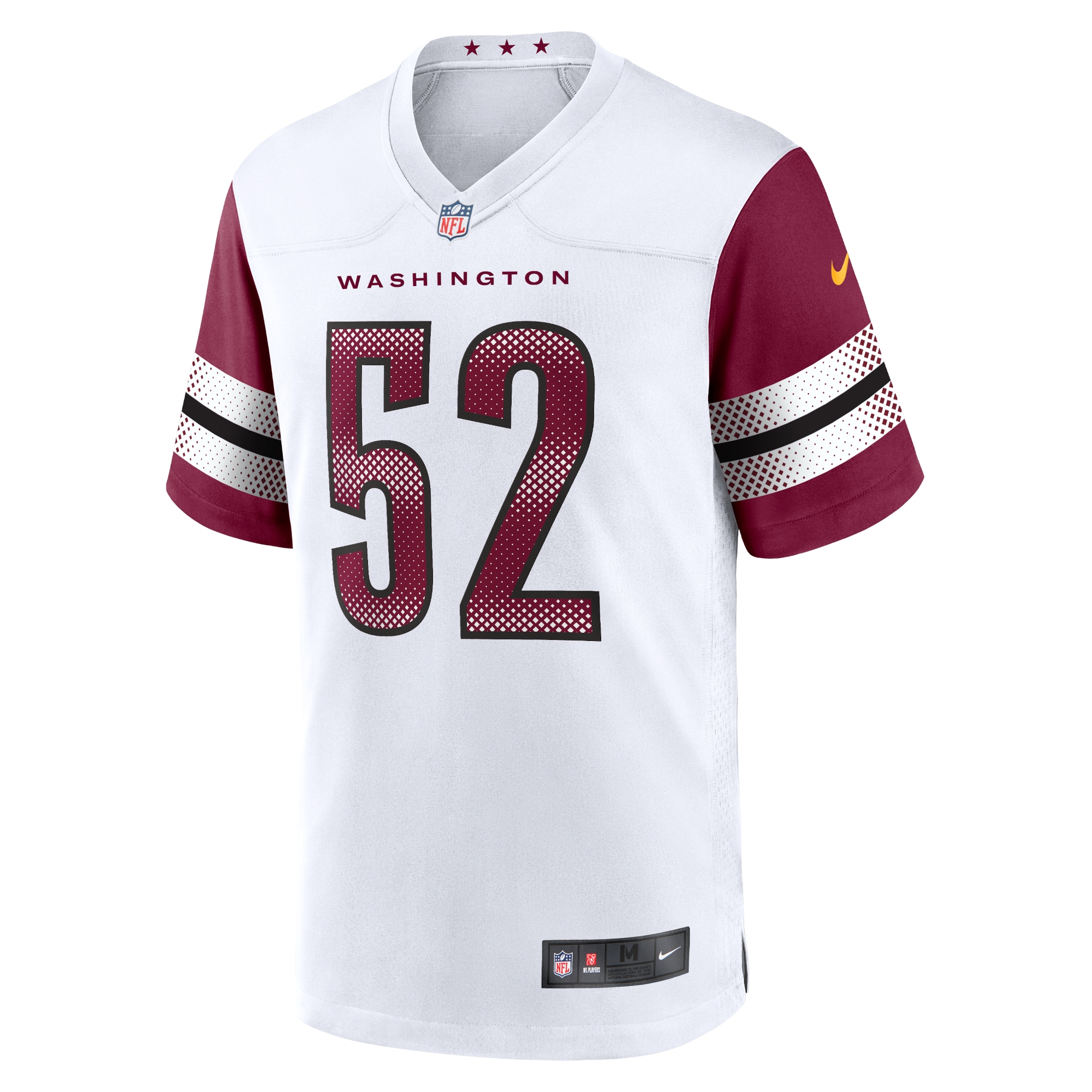 Alternative view of Men's Washington Commanders Jamin Davis White Game Jersey JS9311 nicesnker