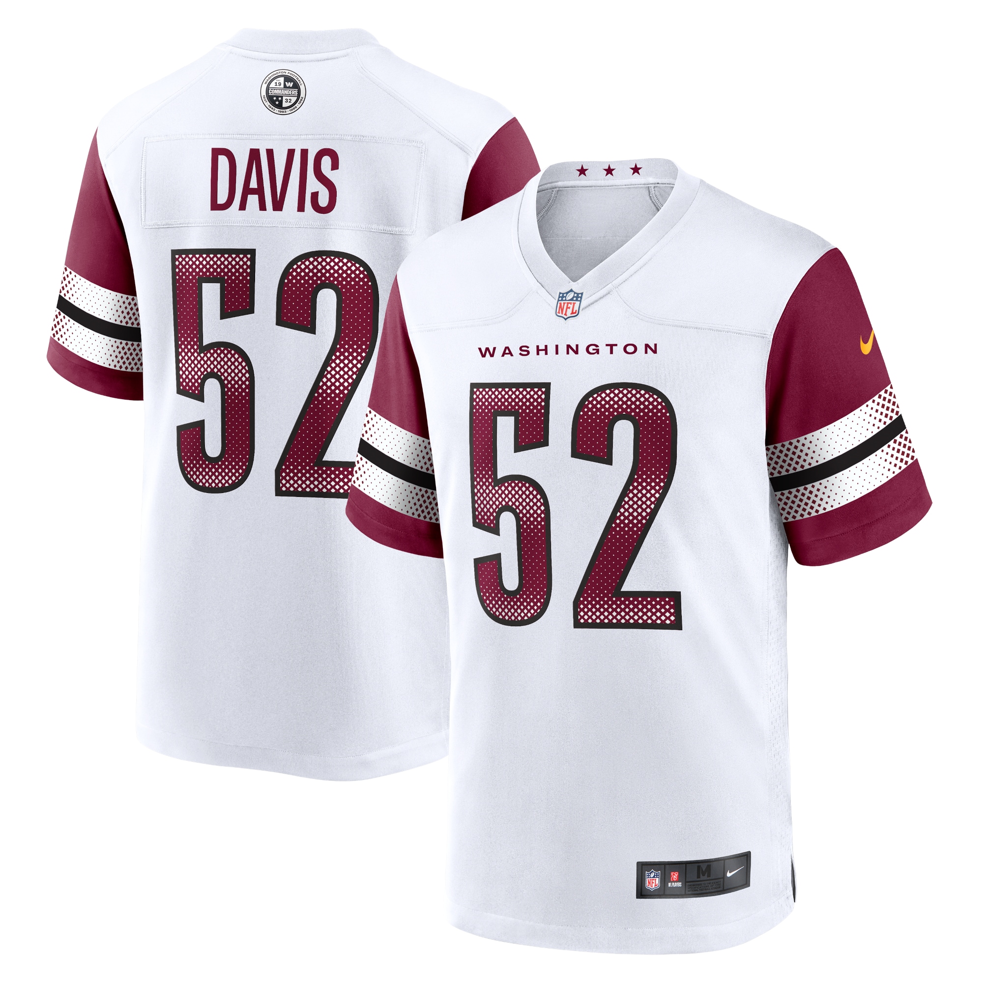 Men's Washington Commanders Jamin Davis White Game Jersey JS9311 nicesnker