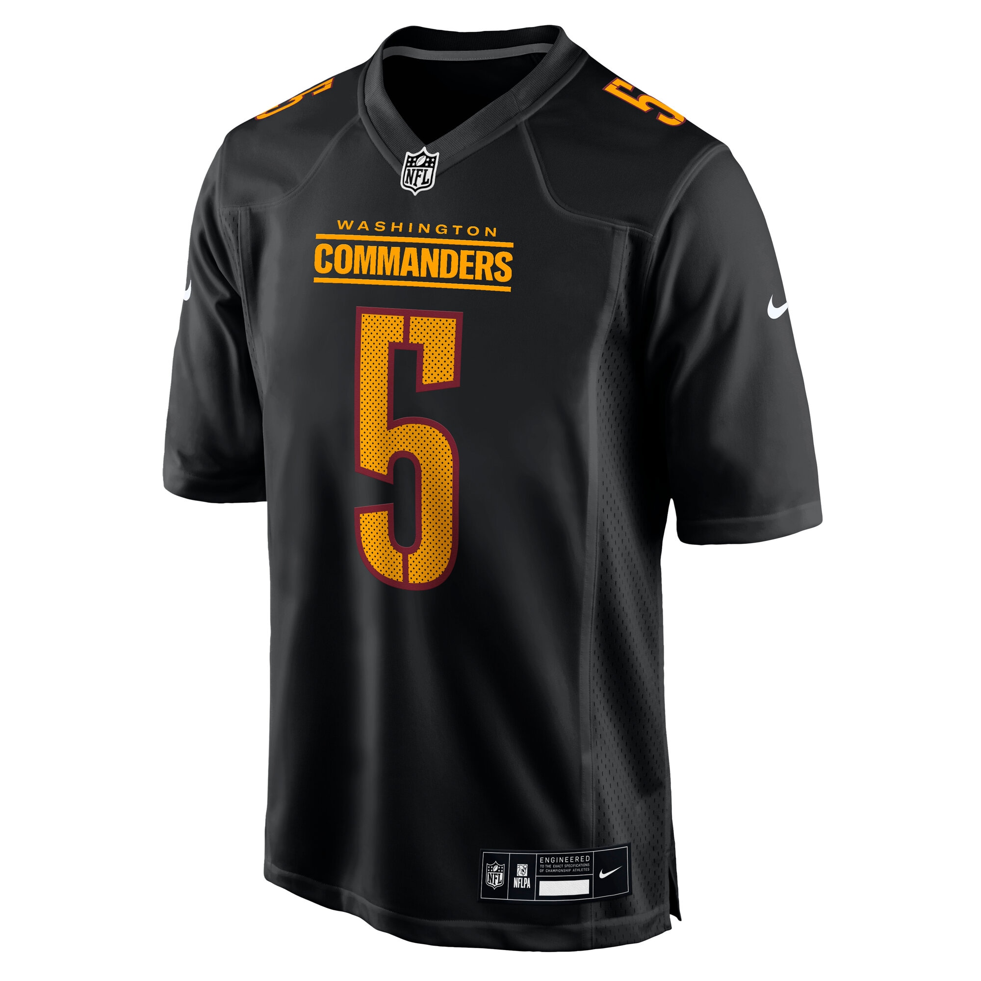 Alternative view of Men's Washington Commanders Jayden Daniels Carbon Black Fashion Jersey JS6121 nicesnker