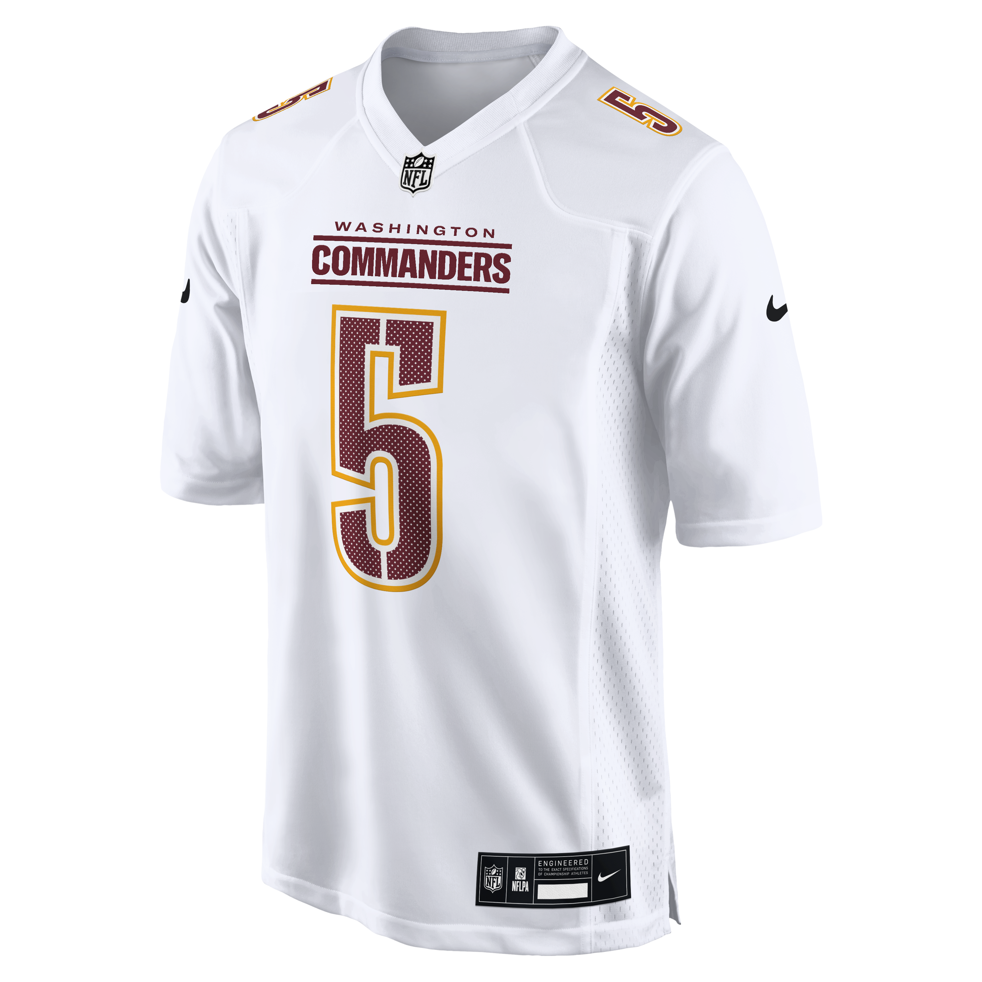Alternative view of Men's Washington Commanders Jayden Daniels Tundra White Fashion Jersey JS8341 nicesnker