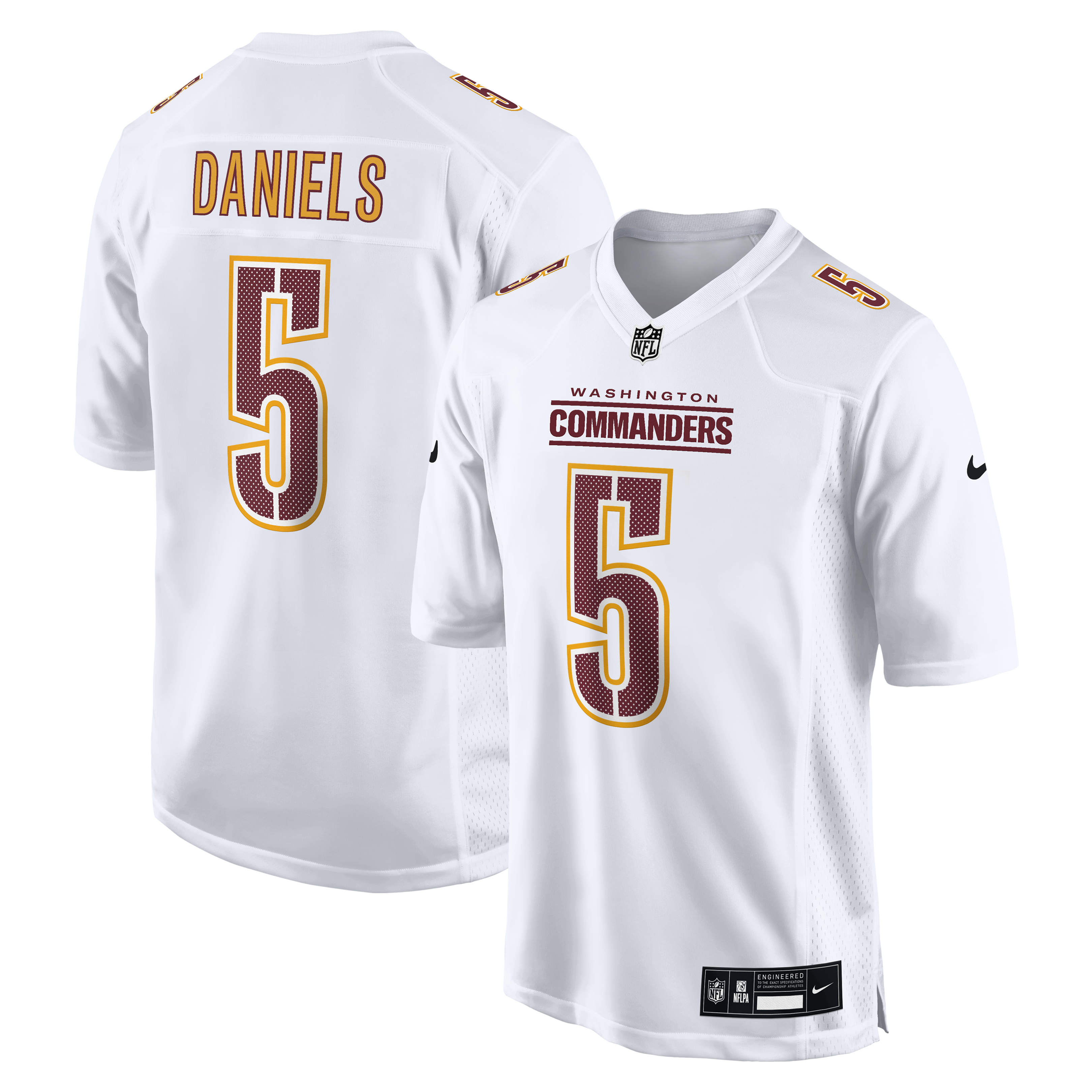 Men's Washington Commanders Jayden Daniels Tundra White Fashion Jersey JS8341 nicesnker