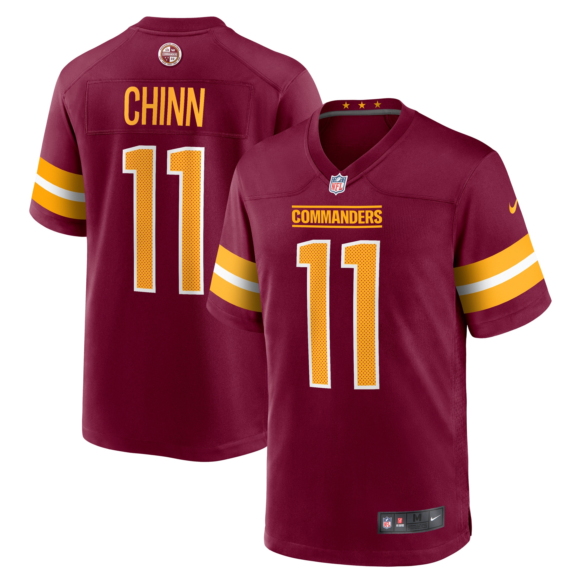 Men's Washington Commanders Jeremy Chinn Burgundy Game Jersey JS3776 nicesnker