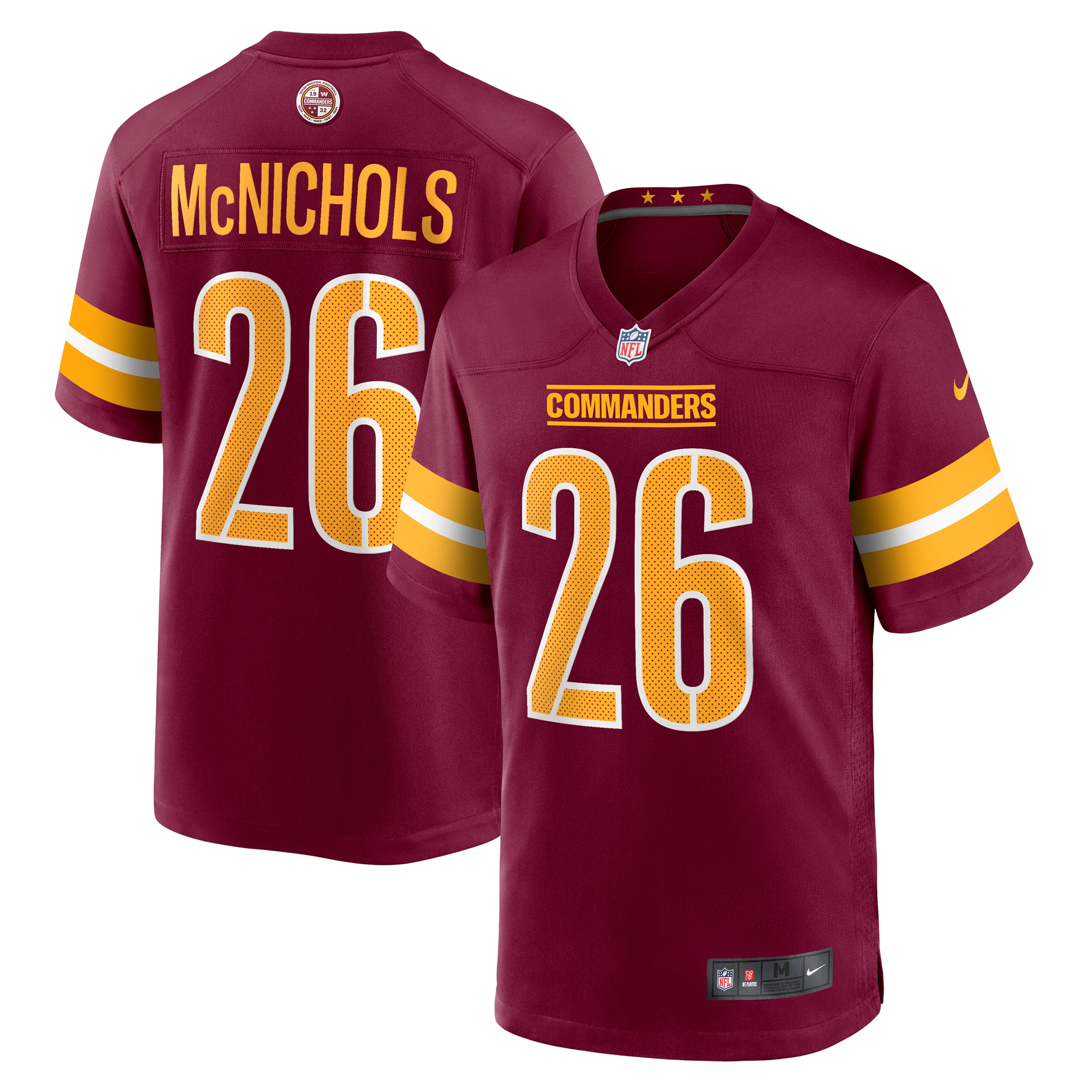 Men's Washington Commanders Jeremy McNichols Burgundy Game Jersey JS9979 nicesnker