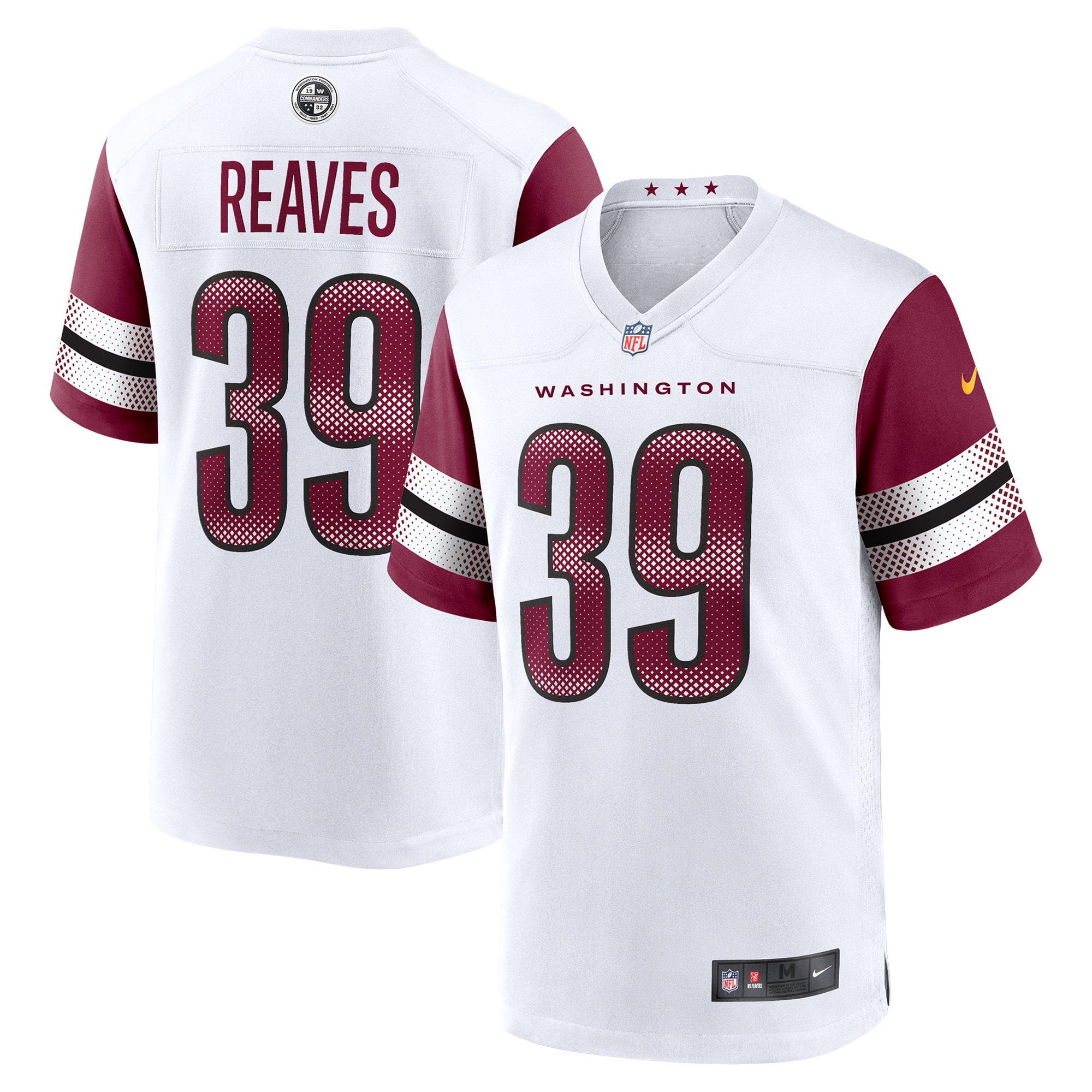 Men's Washington Commanders Jeremy Reaves White Game Jersey JS6485 nicesnker