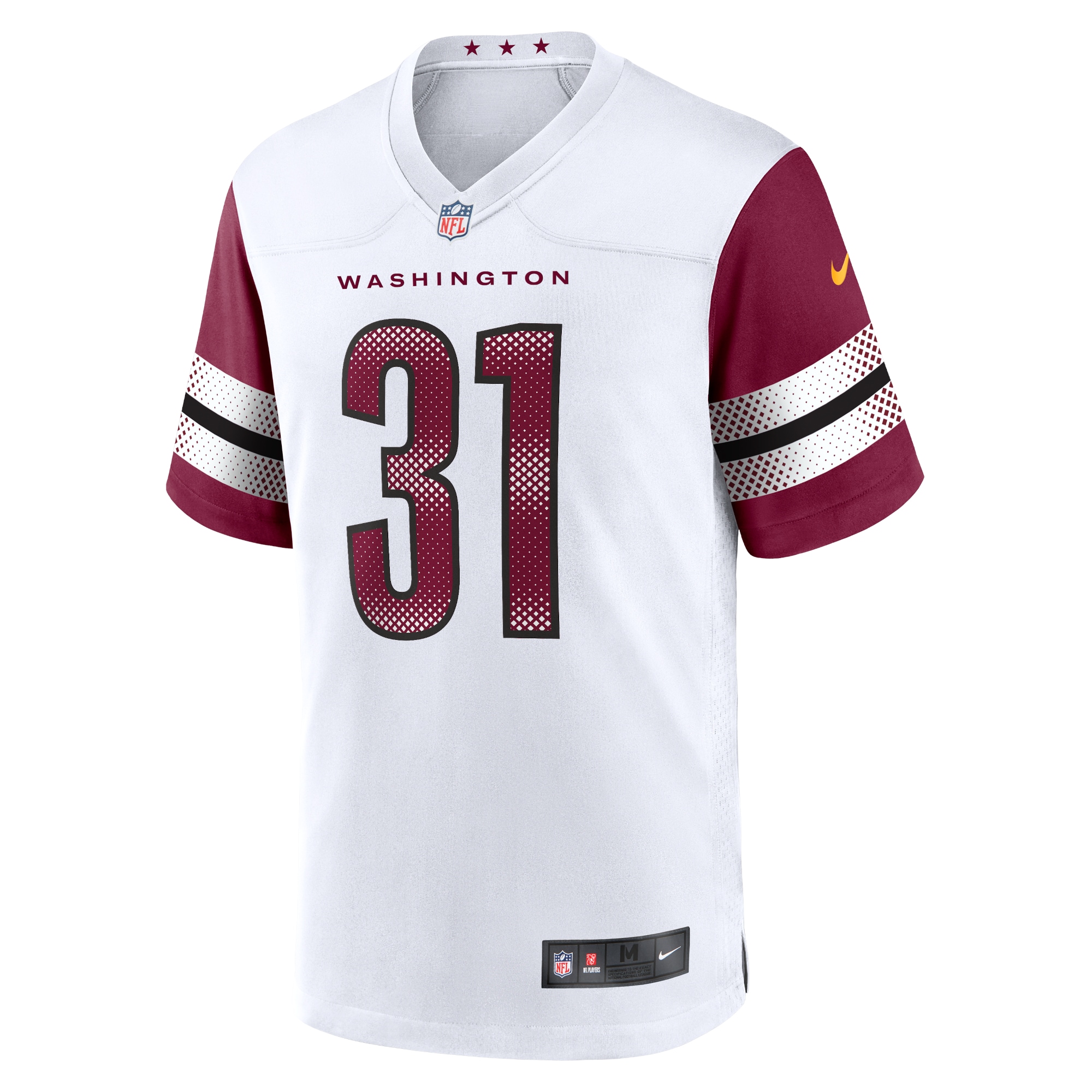 Alternative view of Men's Washington Commanders Kamren Curl White Game Jersey JS8741 nicesnker