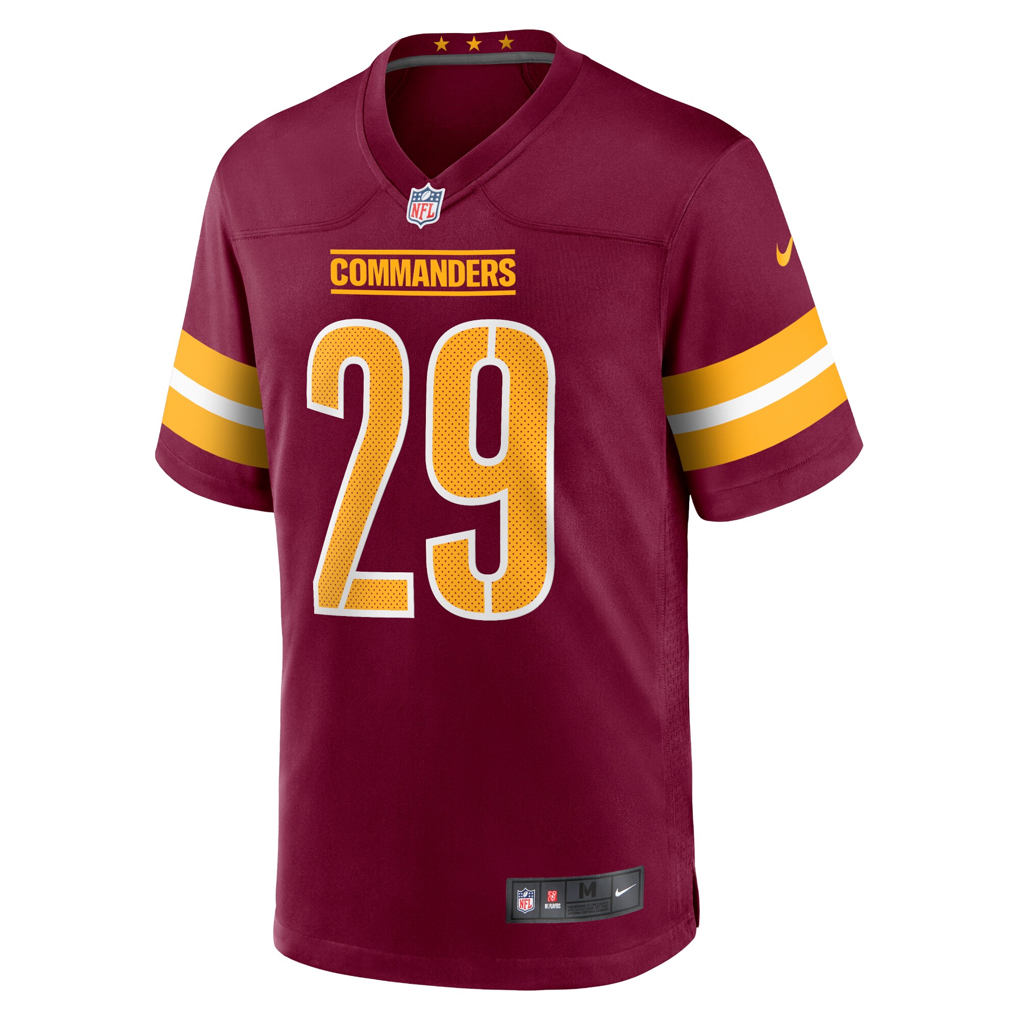Alternative view of Men's Washington Commanders Kendall Fuller Burgundy Game Jersey JS1830 nicesnker