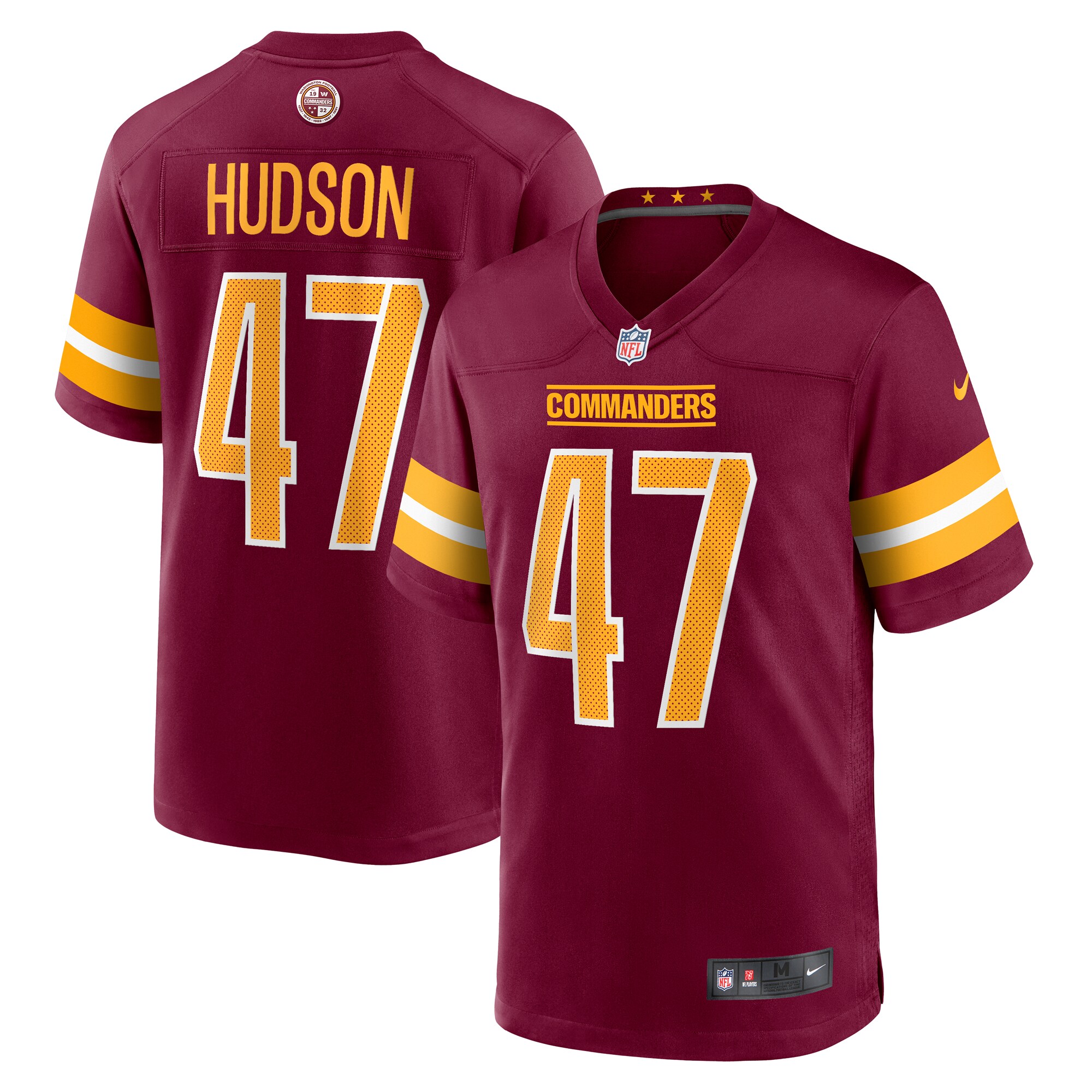 Men's Washington Commanders Khaleke Hudson Burgundy Game Jersey JS2279 nicesnker