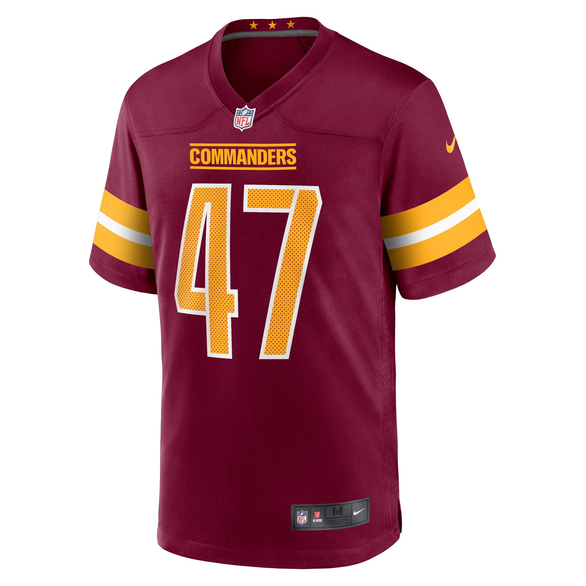Alternative view of Men's Washington Commanders Khaleke Hudson Burgundy Game Jersey JS2279 nicesnker