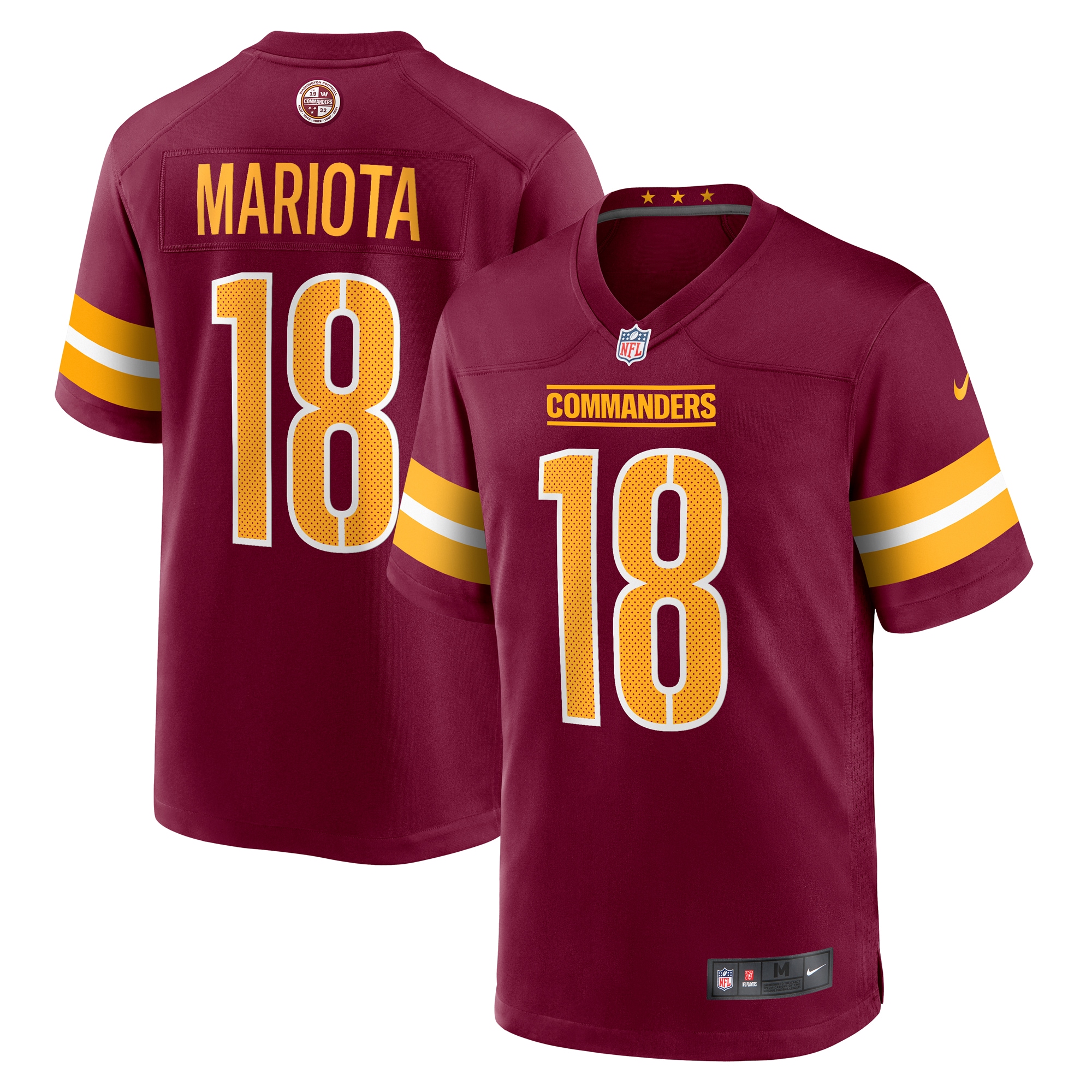 Men's Washington Commanders Marcus Mariota Burgundy Game Jersey JS2896 nicesnker