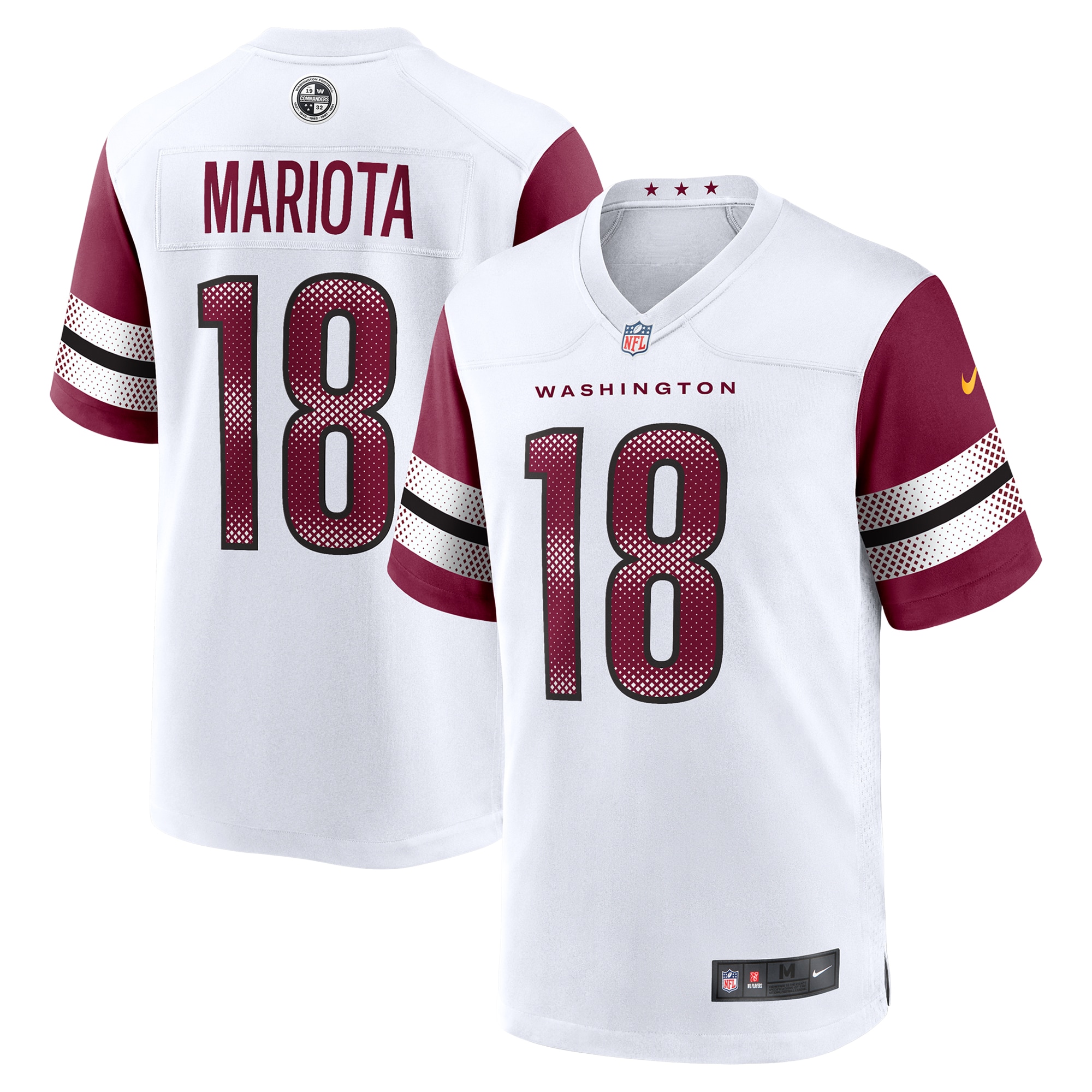 Men's Washington Commanders Marcus Mariota White Game Jersey JS4982 nicesnker