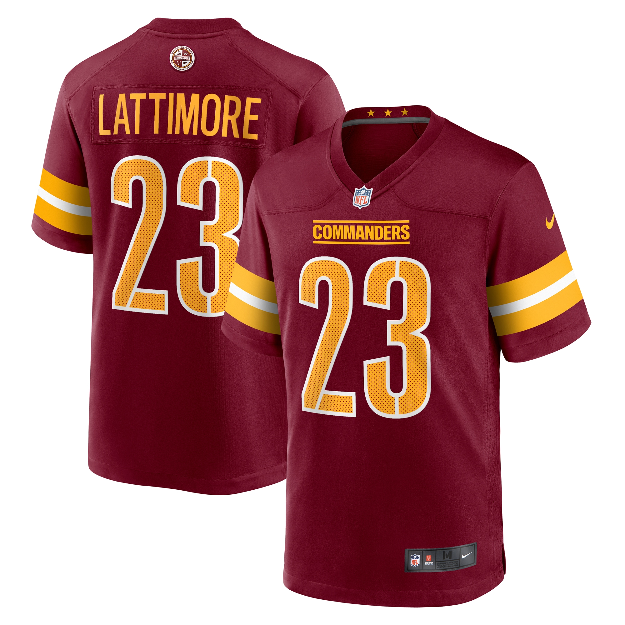 Men's Washington Commanders Marshon Lattimore Burgundy Game Jersey JS3554 nicesnker