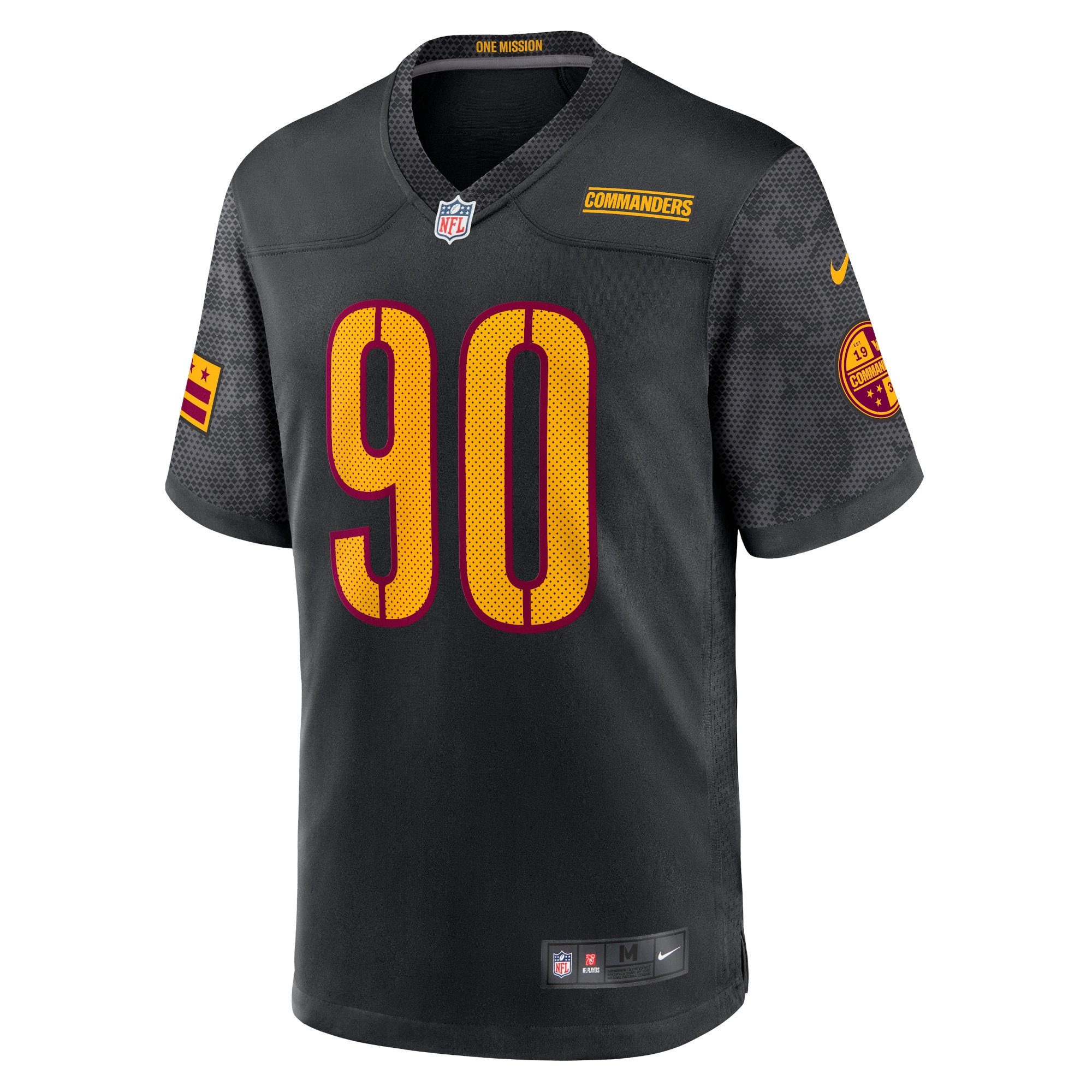 Alternative view of Men's Washington Commanders Montez Sweat Black Alternate Game Player Jersey JS7525 nicesnker