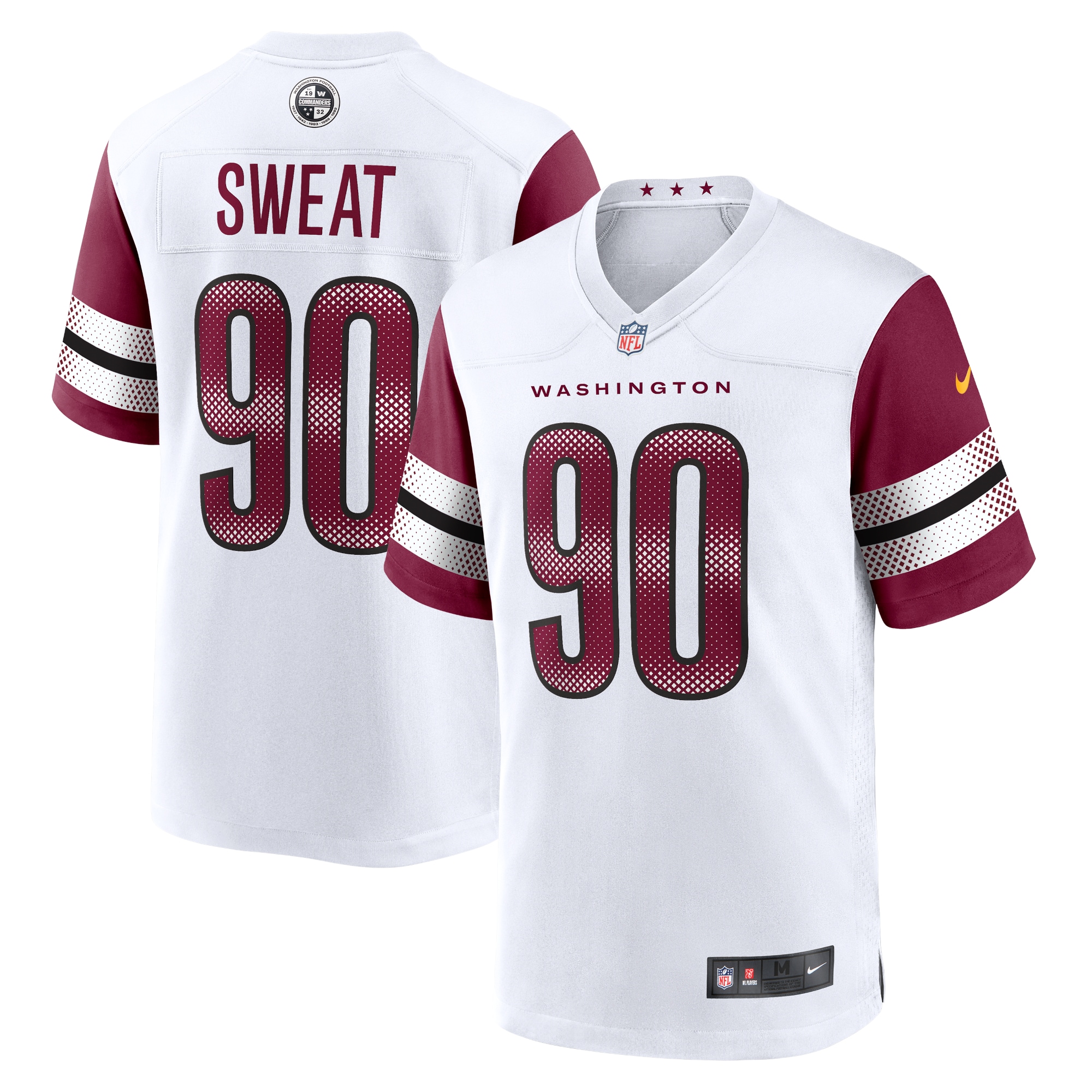 Men's Washington Commanders Montez Sweat White Game Jersey JS3181 nicesnker