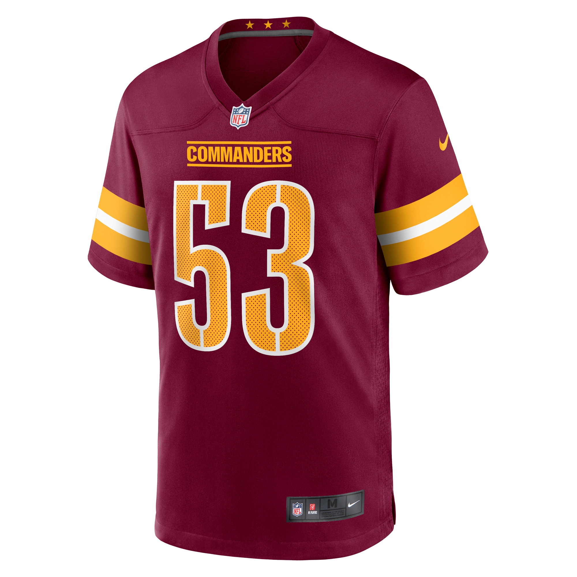 Alternative view of Men's Washington Commanders Ricky Stromberg Burgundy Team Game Jersey JS3723 nicesnker