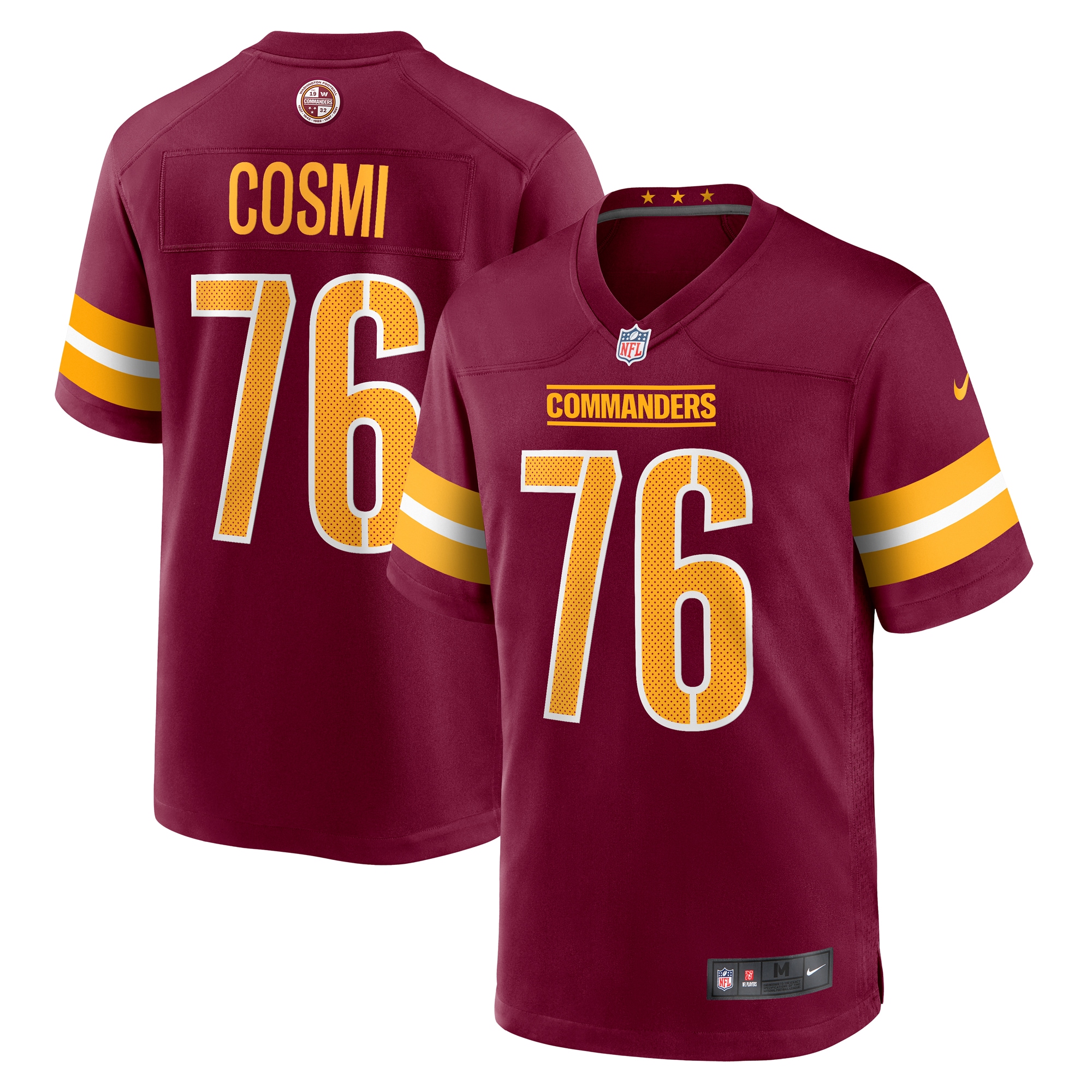 Men's Washington Commanders Sam Cosmi Burgundy Game Jersey JS2796 nicesnker