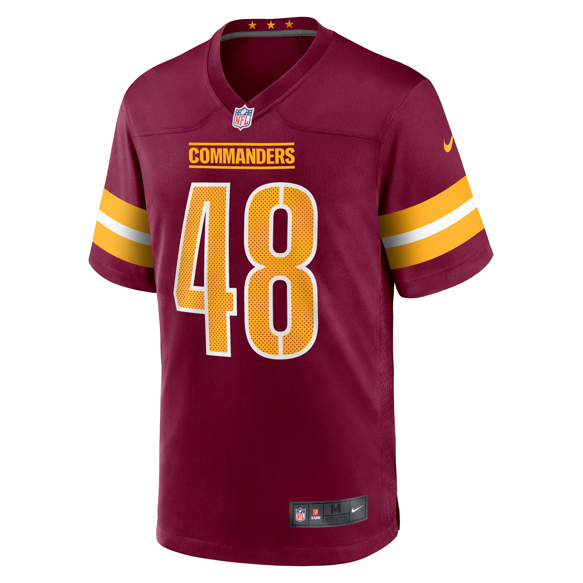 Alternative view of Men's Washington Commanders Sean Chandler Burgundy Game Jersey JS9659 nicesnker