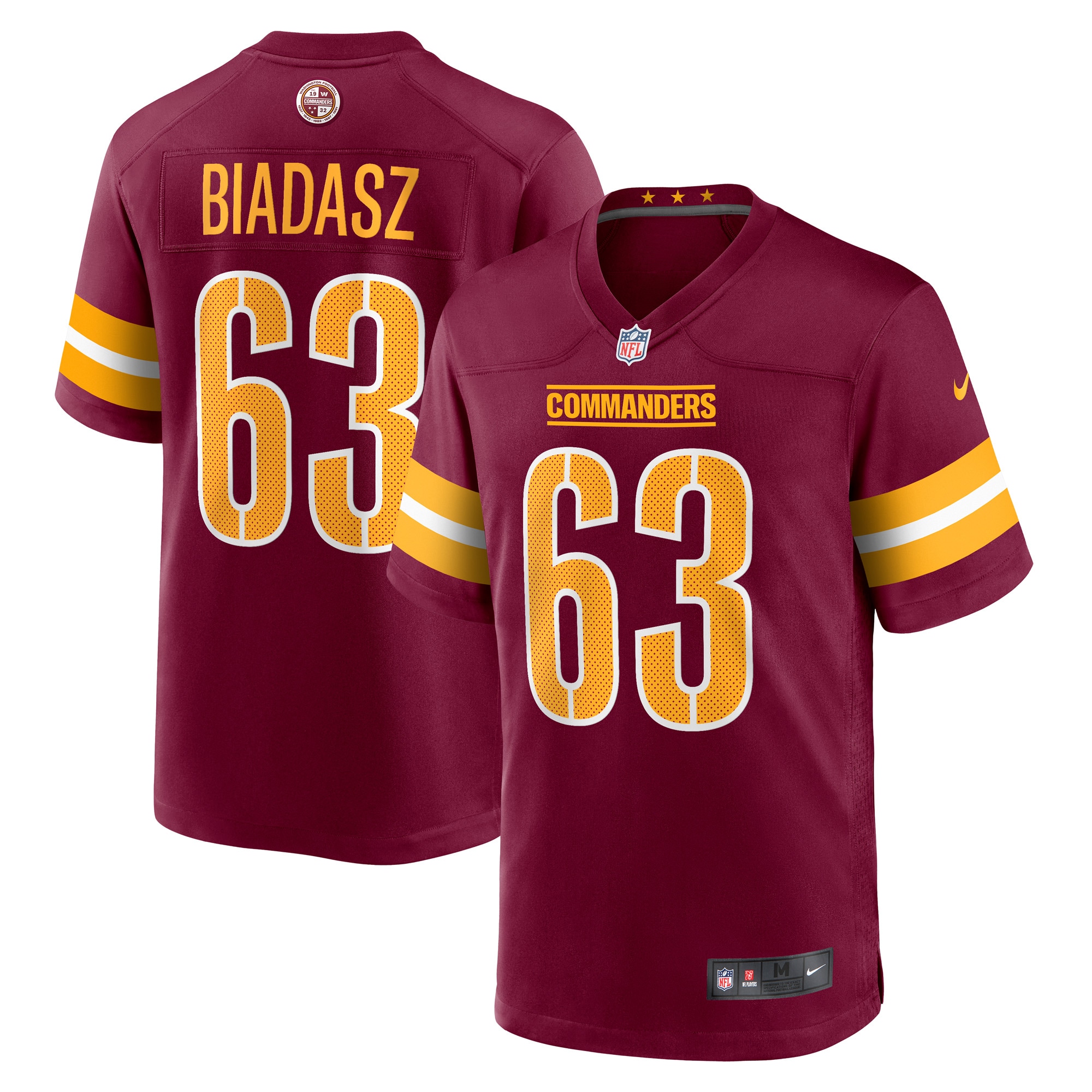 Men's Washington Commanders Tyler Biadasz Burgundy Game Jersey JS7236 nicesnker