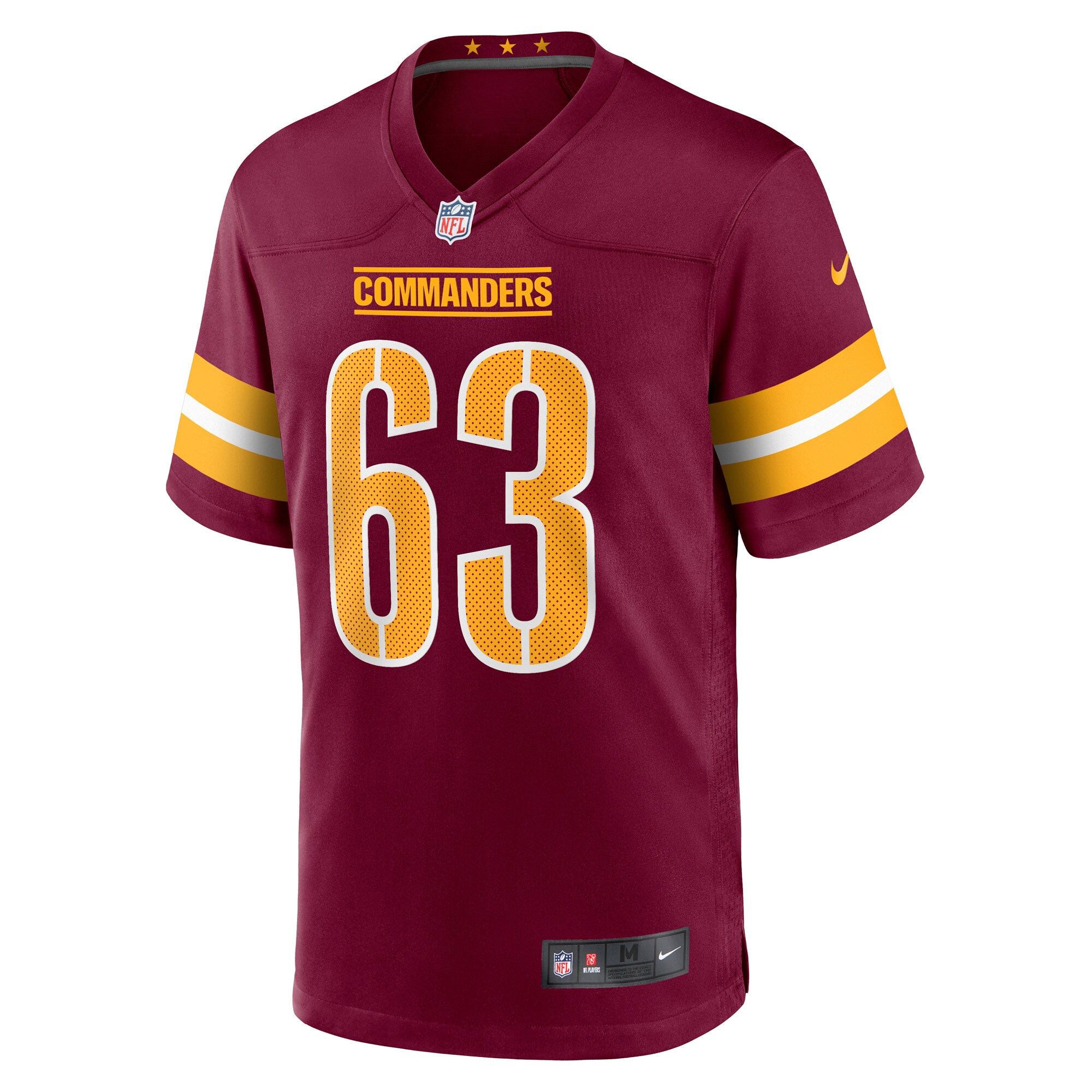 Alternative view of Men's Washington Commanders Tyler Biadasz Burgundy Game Jersey JS7236 nicesnker